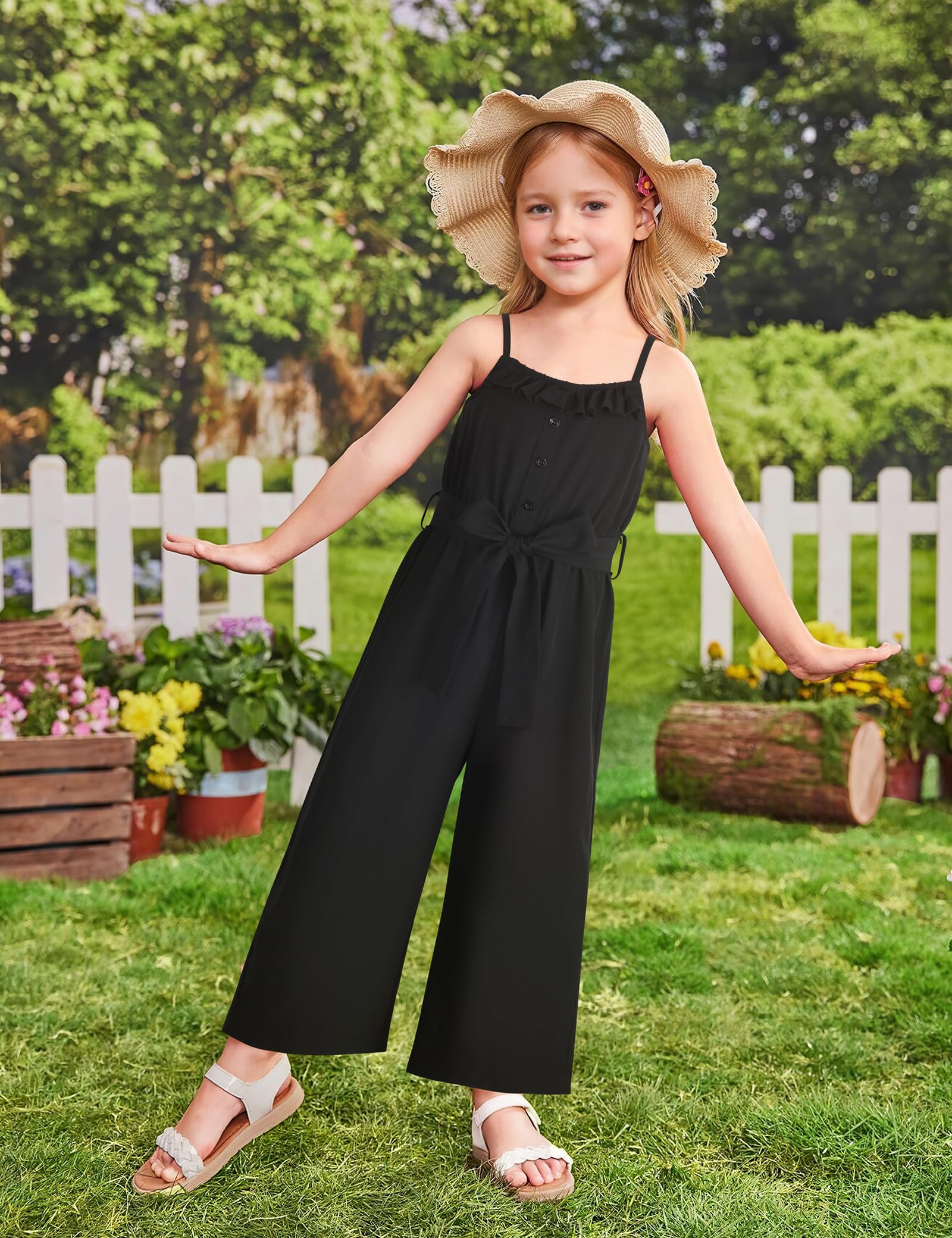 Stylish Striped Sleeveless Jumpsuit for Girls 4-13 Years | Crazyme Casual Romper with Suspenders & Wide Leg Pants | Perfect for Playdates, School & Summer Outfits
