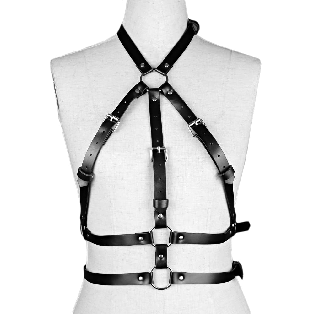 Stylish Punk Leather Body Chain - Adjustable Waist & Belly Chain for Women & Girls - Perfect for Rave, Nightclub & Party Accessories - Gothic Fashion Jewelry for Concerts & Festivals