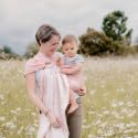 Organic Cotton Ginkgo Rose Baby Sling - Neobulle - Comfortable & Adjustable for Newborns to Toddlers - Perfect for Babywearing, Breastfeeding & Hands-Free Parenting