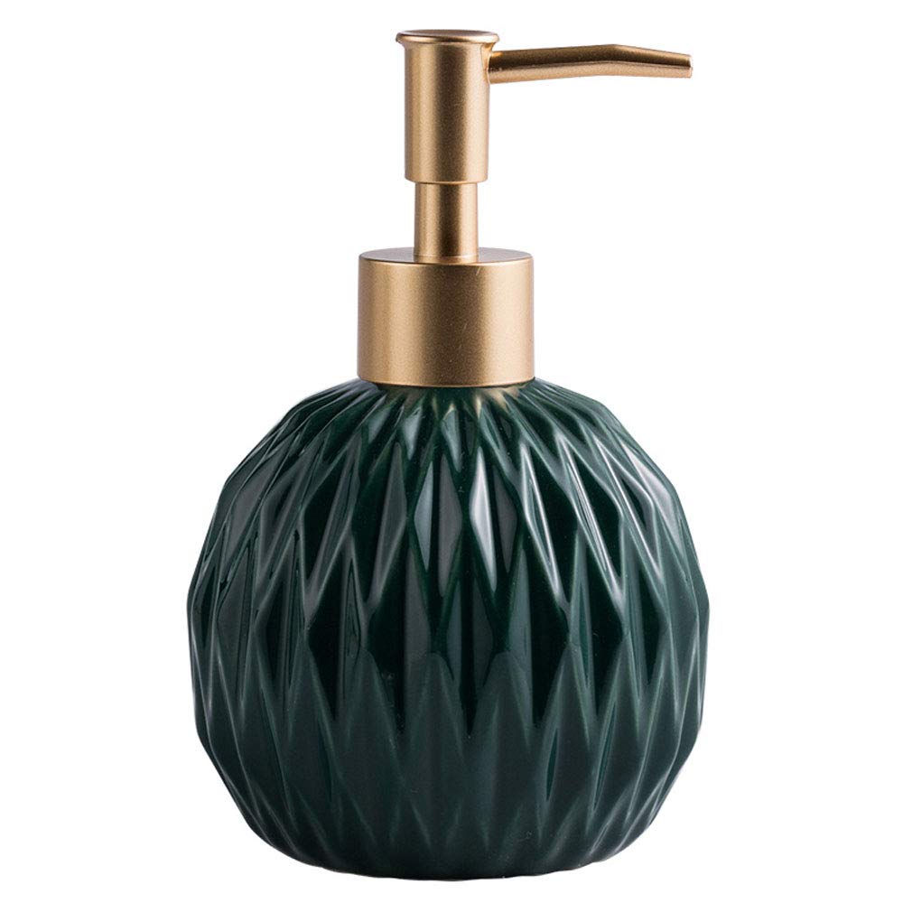 FUYU Ceramic Soap Dispenser for Bathroom - Elegant Shower Gel & Lotion Dispenser Bottle with Pump - Perfect for Kitchen, Bathroom Countertop, and Sink Area Organization