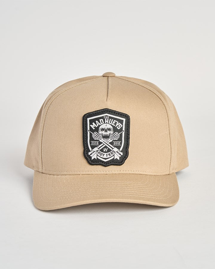 The Mad Hueys AHOY FKRS SHIELD Twill Snapback Hat - Adjustable Dad Cap for Men & Women - Perfect for Fishing, Boating, and Outdoor Adventures
