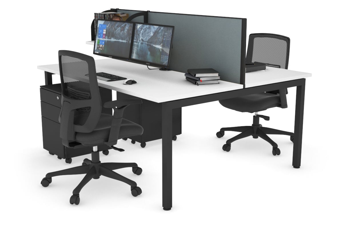 Quadro Square Legs 2 Person Office Workstation Desk - 1200L x 700W Modern Shared Workspace Solution for Home & Business Offices