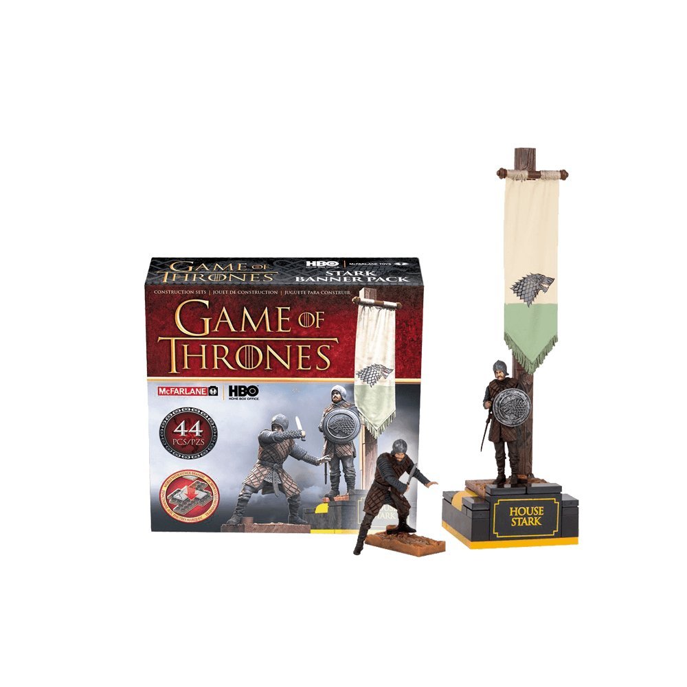 McFarlane Toys Game of Thrones Stark Banner Pack Construction Set - Official Collectible Building Kit for Fans | Perfect for Display, Gifts & Game of Thrones Merchandise Collection