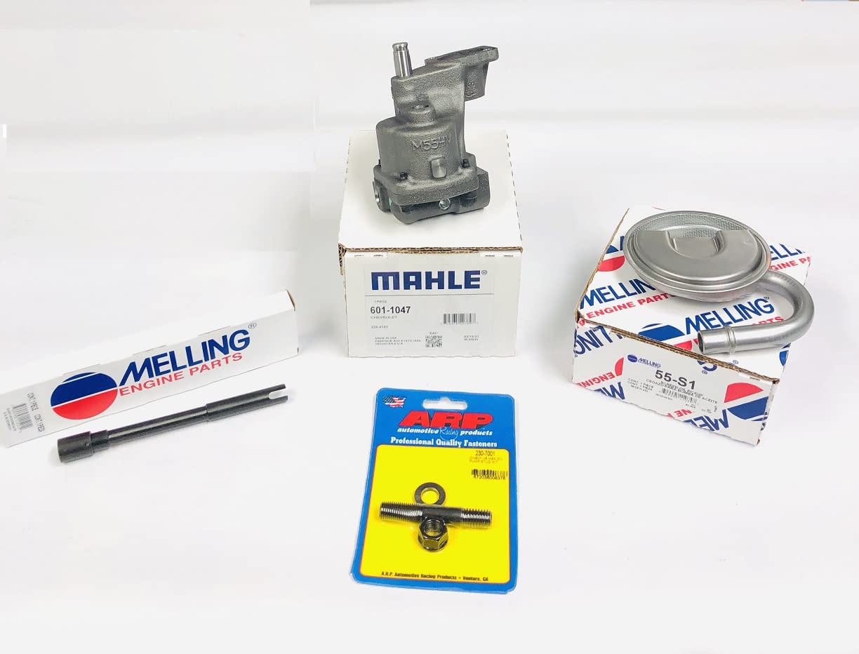 High Performance M-55HV SBC Chevy High Volume Oil Pump Kit with Stud, Pickup Screen & Steel Rod - Compatible with 305 307 327 350 383 Engines - Perfect for Engine Rebuilds, Performance Upgrades & Classic Car Restoration