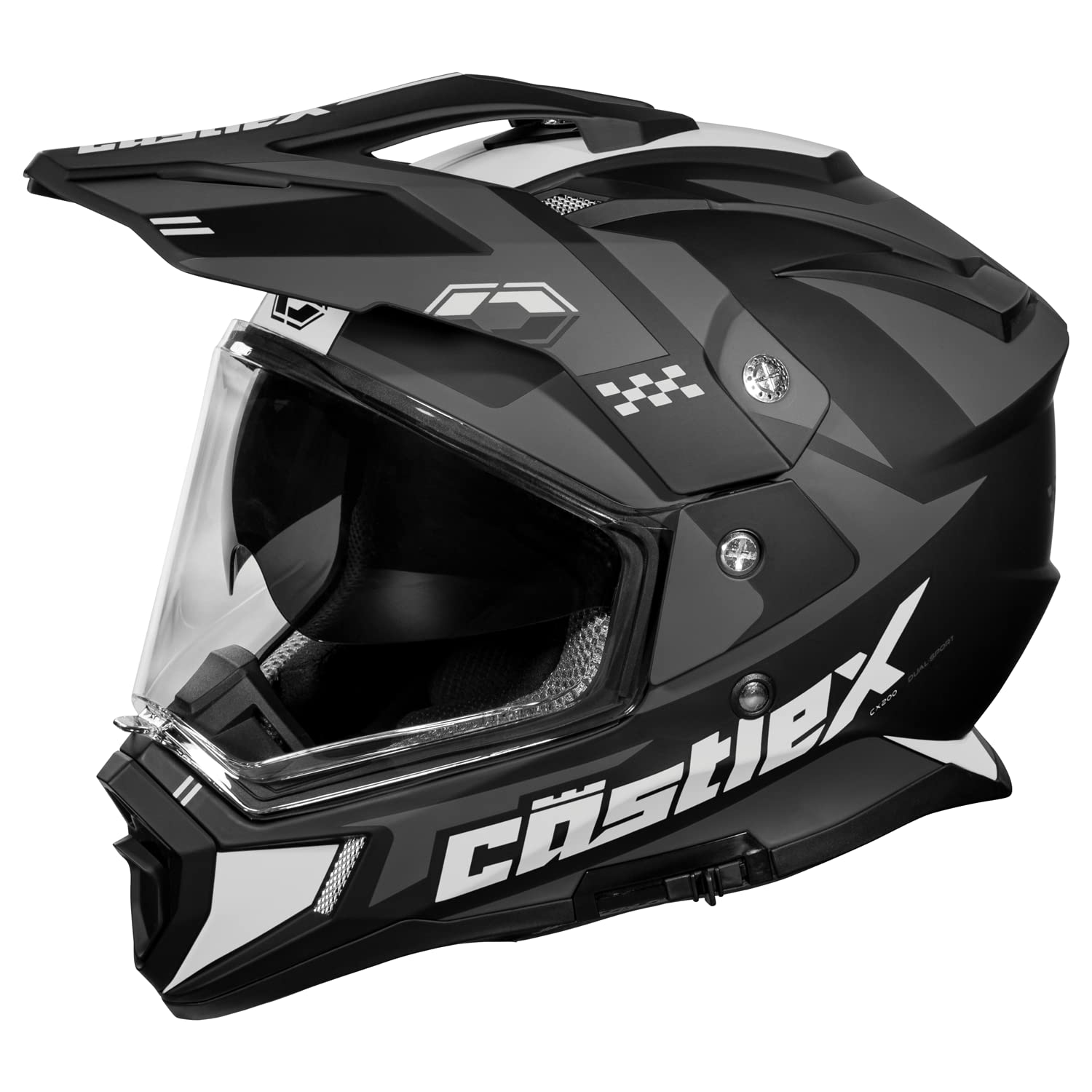 Castle X CX200 Wrath Dual Sport Motorcycle Helmet - Matte Charcoal - Size Small - DOT Certified for Street & Off-Road Riding - Perfect for Adventure Touring & Commuting