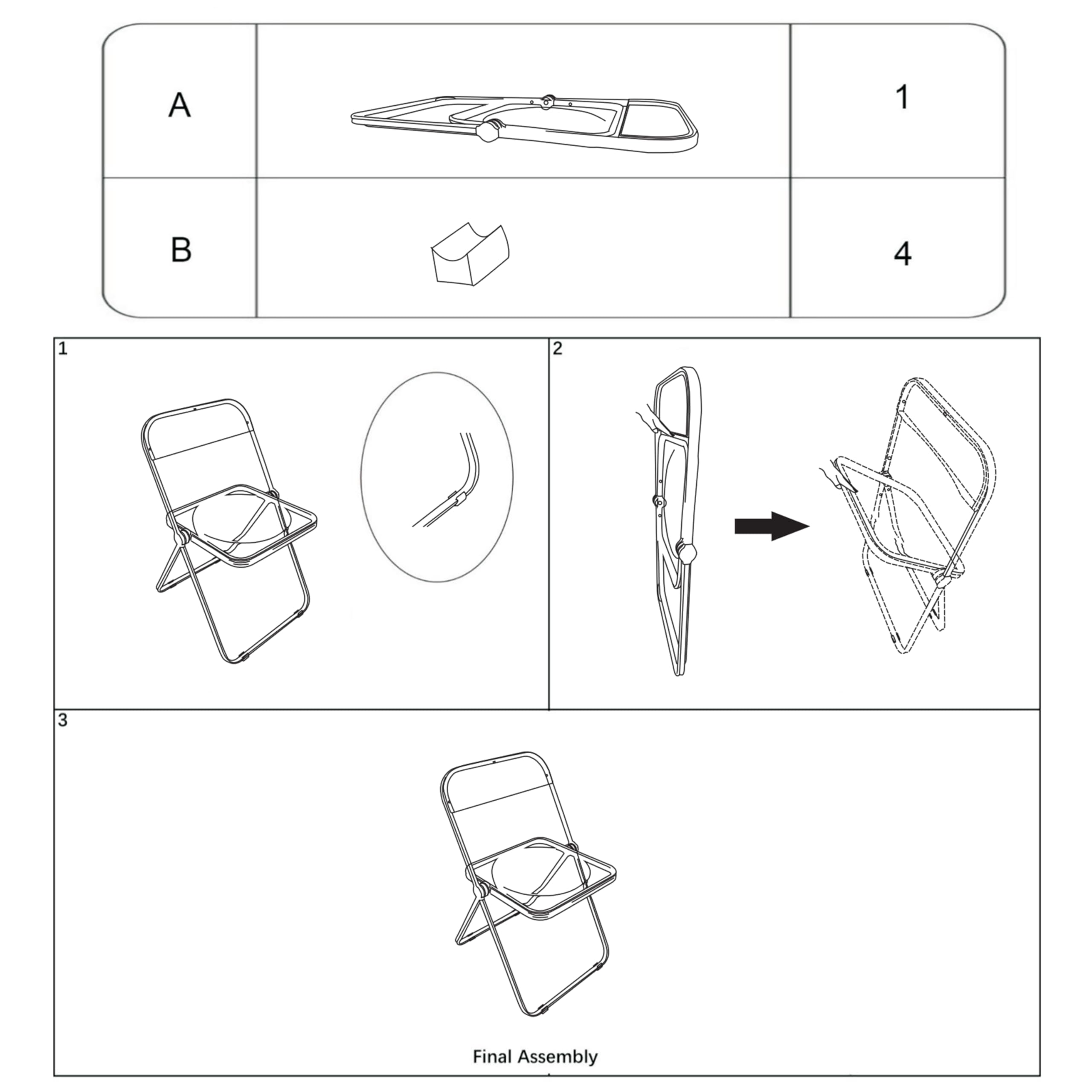 2 Pack Folding Chairs with Sturdy Metal Frame - Portable Comfortable Plastic Foldable Chairs for Indoor Outdoor Use - Home, Office, Party & Events - Amber Transparent Seating Solution for Patio, Camping, Picnics and Backyard Gatherings