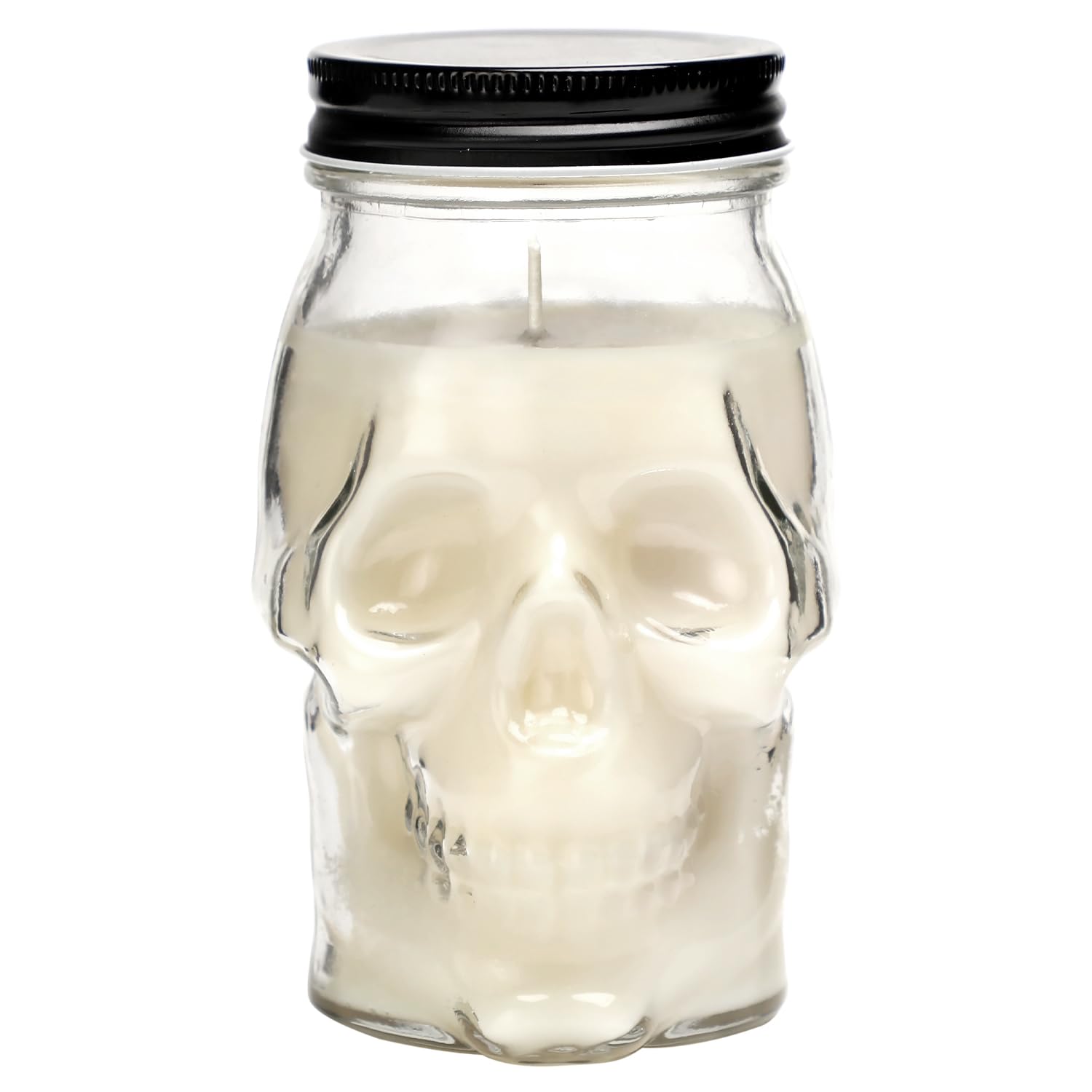 Gothic Skull Candle - Large White Halloween Decorative Candle for Home, Table, Bar & Indoor Decor | Perfect for Halloween Party, Gothic Room Decor & Spooky Atmosphere