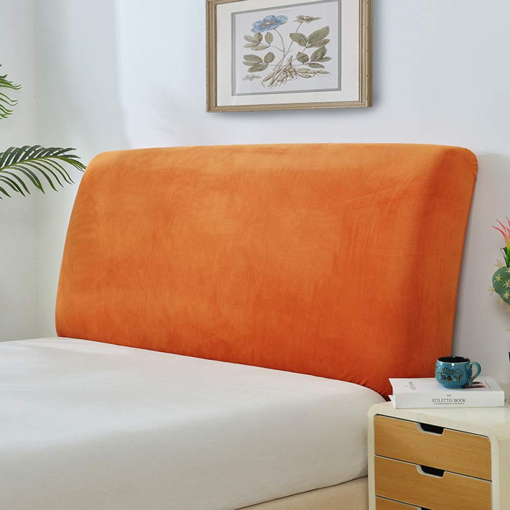 Plush Velvet Elastic Bed Headboard Cover - Solid Color Dust Protection for Beds 180-195cm (72-77 inches) - Soft Thickened Headboard Protector for Bedroom, Living Room & Guest Room Decor