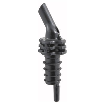 Winco Free Flow Pourer with Flexible Plastic Spout - Black - Perfect for Bars, Restaurants, and Home Cocktail Making