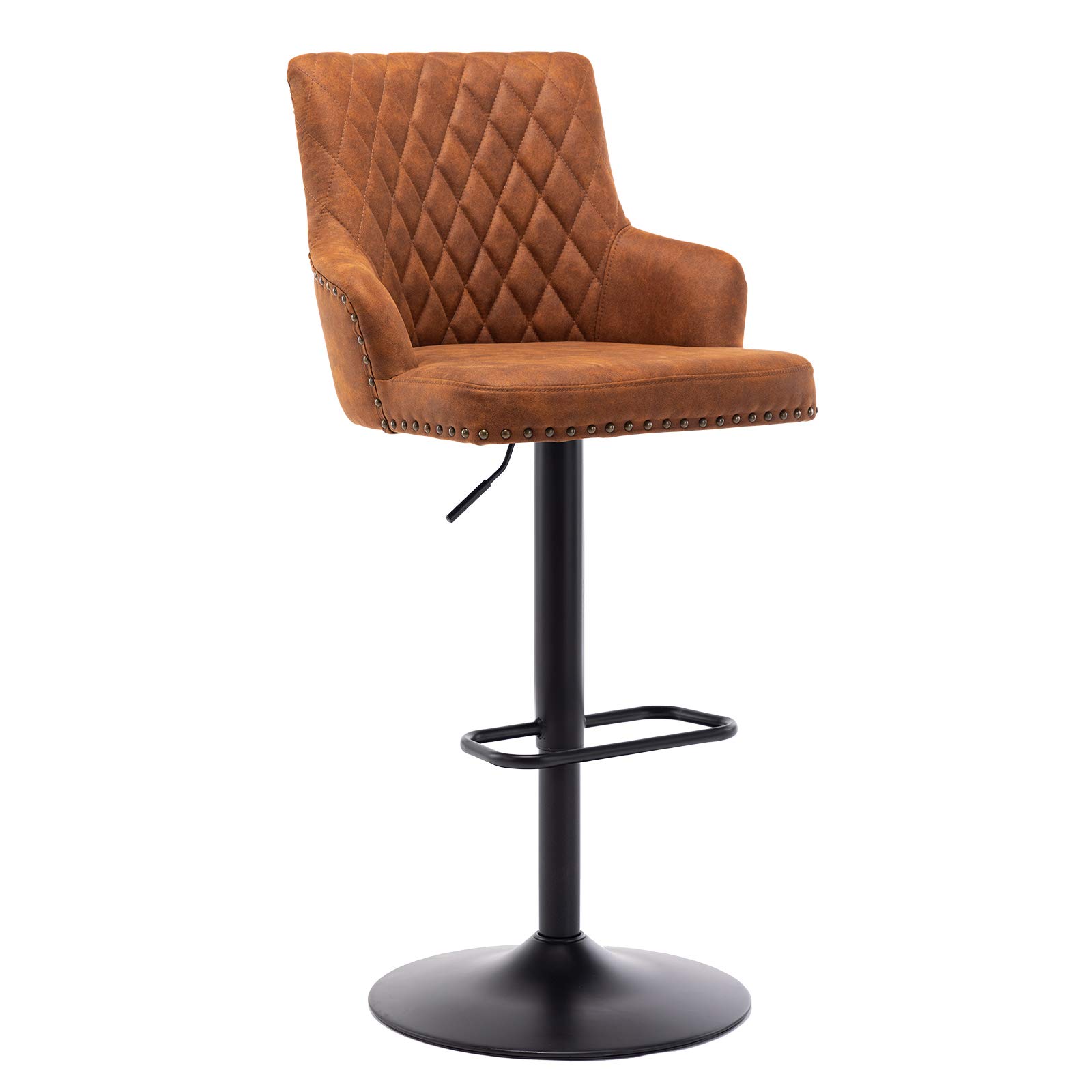 Adjustable Counter Height Bar Stools for Kitchen - 1PC Modern Yellowish-Brown Stool for Breakfast Nook, Home Bar & Dining Room