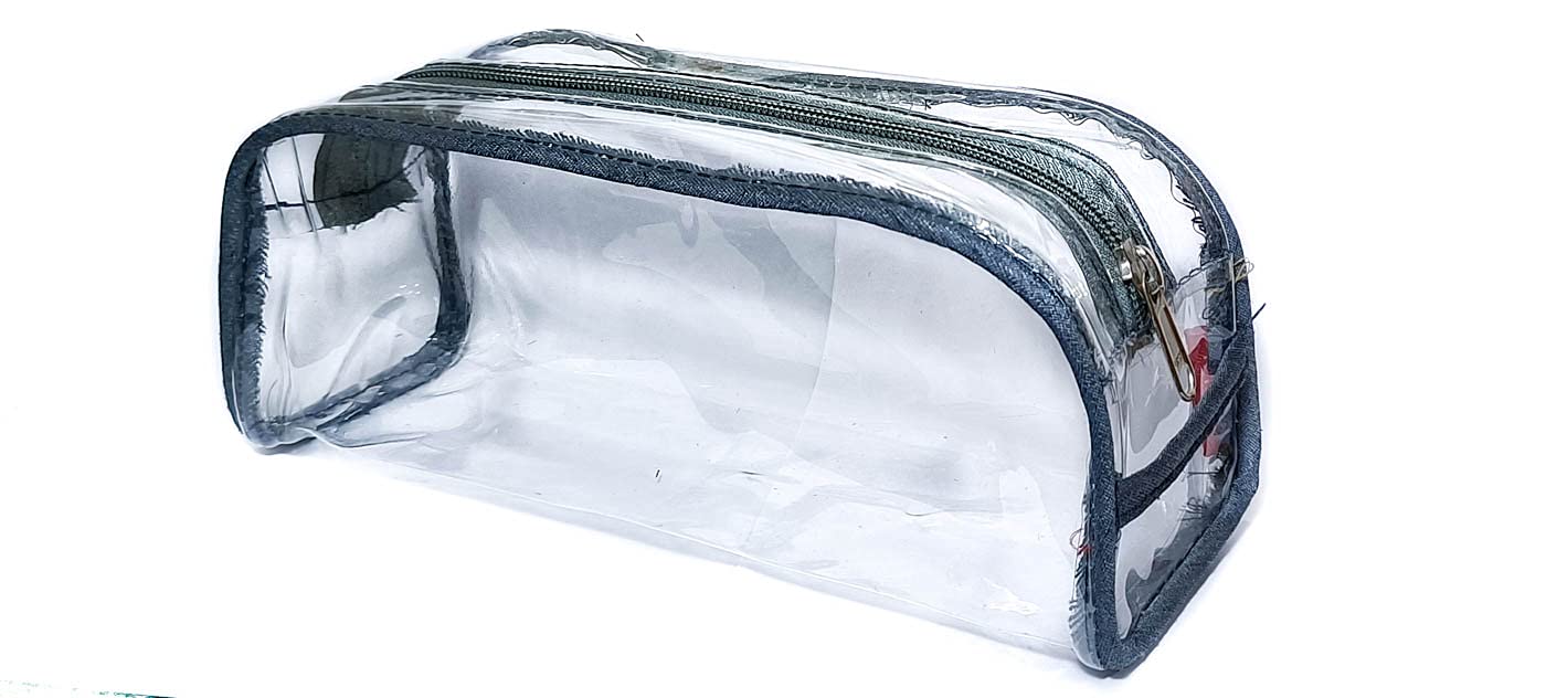iShine Clear Travel Zipper Pouch for Men & Women - Multipurpose Transparent Cosmetic Bag (Medium, Pack of 2) - Perfect for Toiletries, Makeup & Travel Essentials Organization