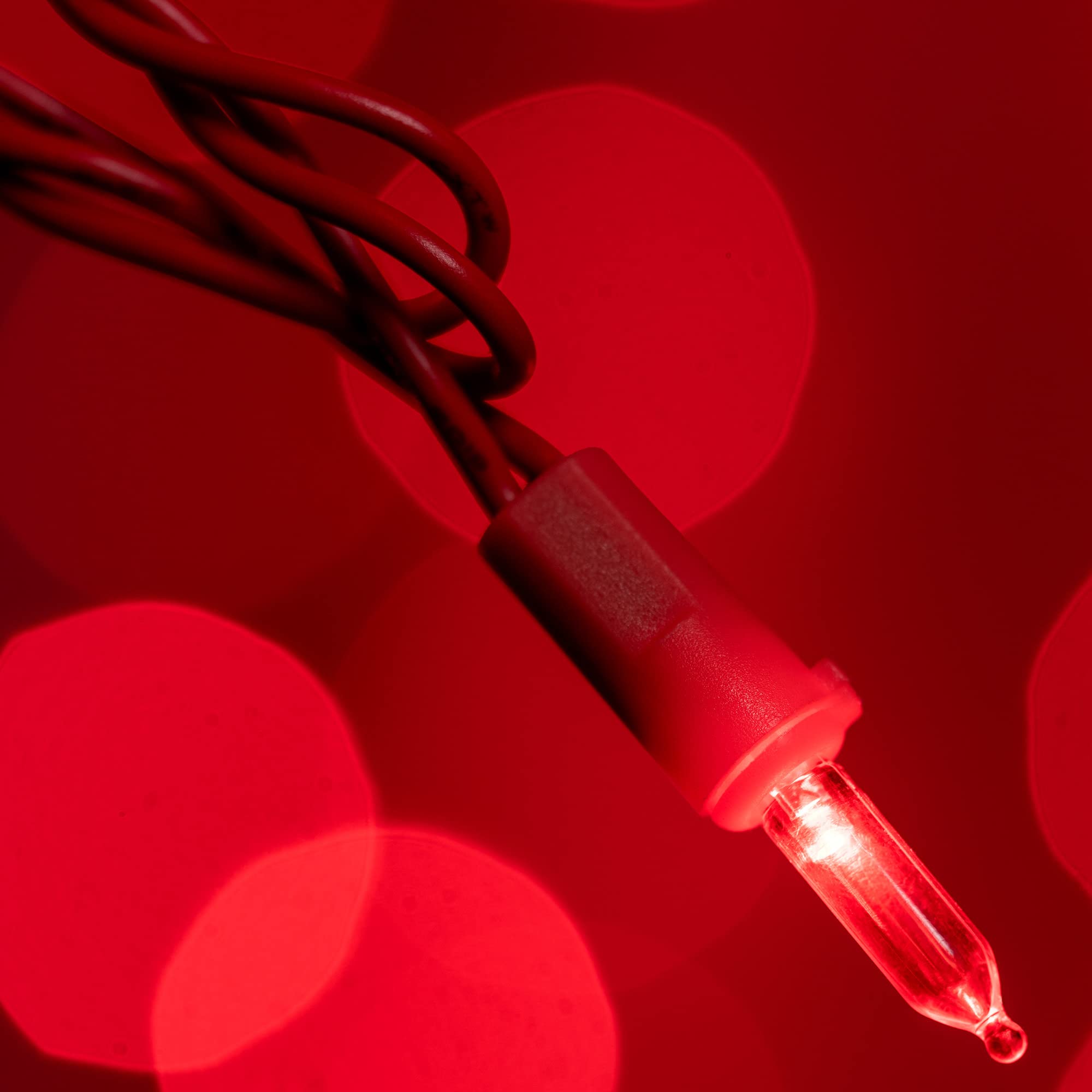 200 LED Christmas Lights with Red Wire - 2 Pack (33 ft, 100 Count) | UL Certified Commercial Grade String Lights for Indoor & Outdoor Holiday Decorations