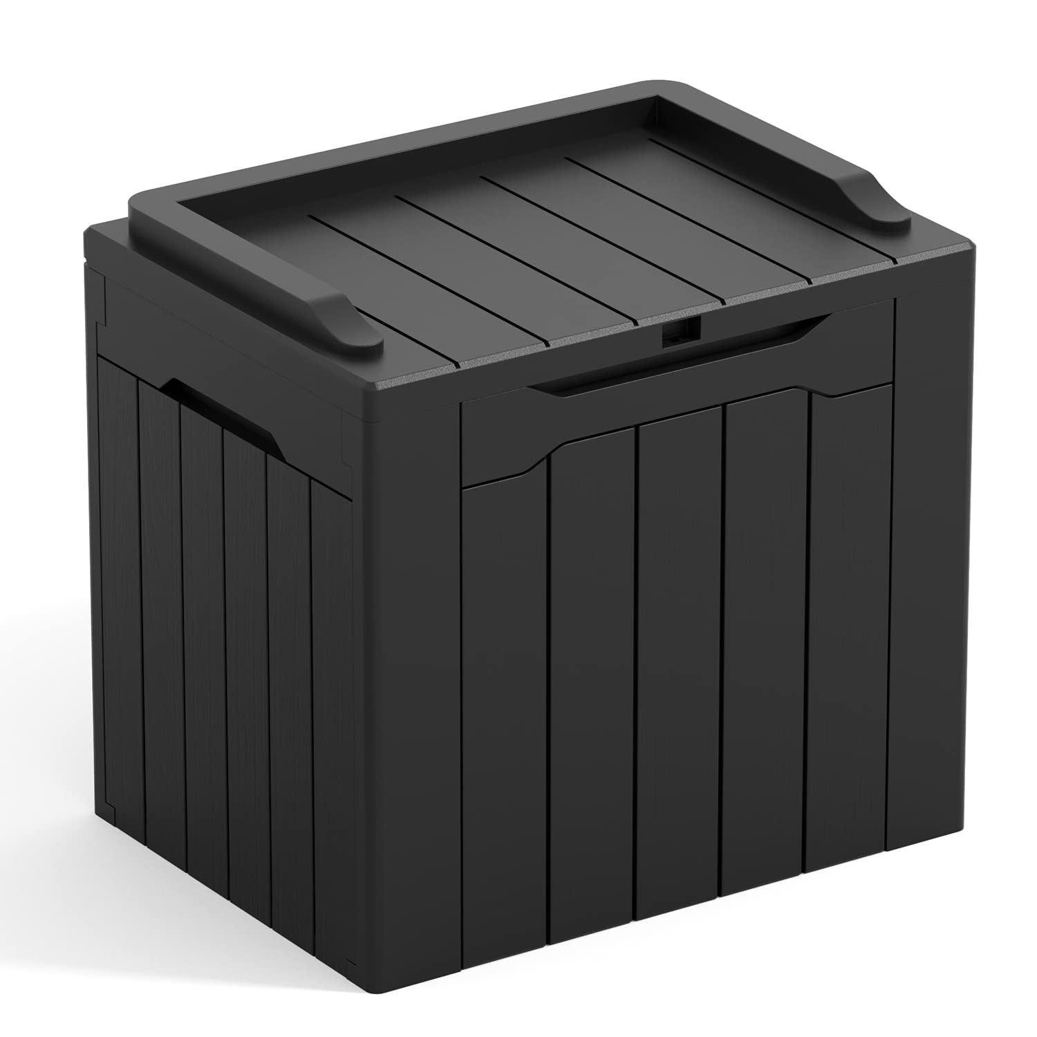 Greesum 31 Gallon Outdoor Deck Box - All Weather Waterproof Storage Container for Patio Furniture, Cushions, Pool Toys & Package Deliveries - Durable Black Deck Storage Box for Backyard, Garden & Poolside Use