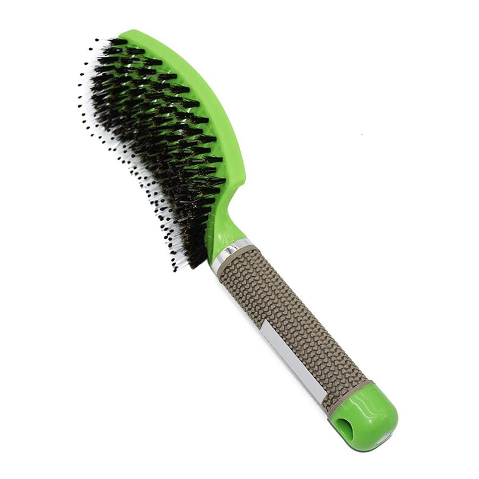 7-Color Women's Hair Scalp Massage Comb - Nylon Bristle Wet/Dry Hairbrush for Curly & Tangled Hair - Anti-Static Heat-Resistant Styling Tool for Salon & Home Use - Perfect for Detangling, Styling & Relaxing Scalp Massage (Green)