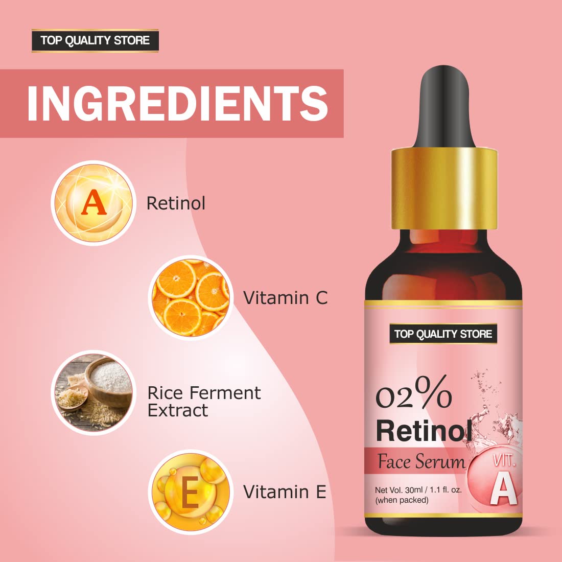 Best Retinol Serum for Face - Anti-Aging Night Serum to Reduce Wrinkles & Fine Lines | Brightening Facial Treatment for Glowing Skin | Perfect for Night Routine & Mature Skin Care