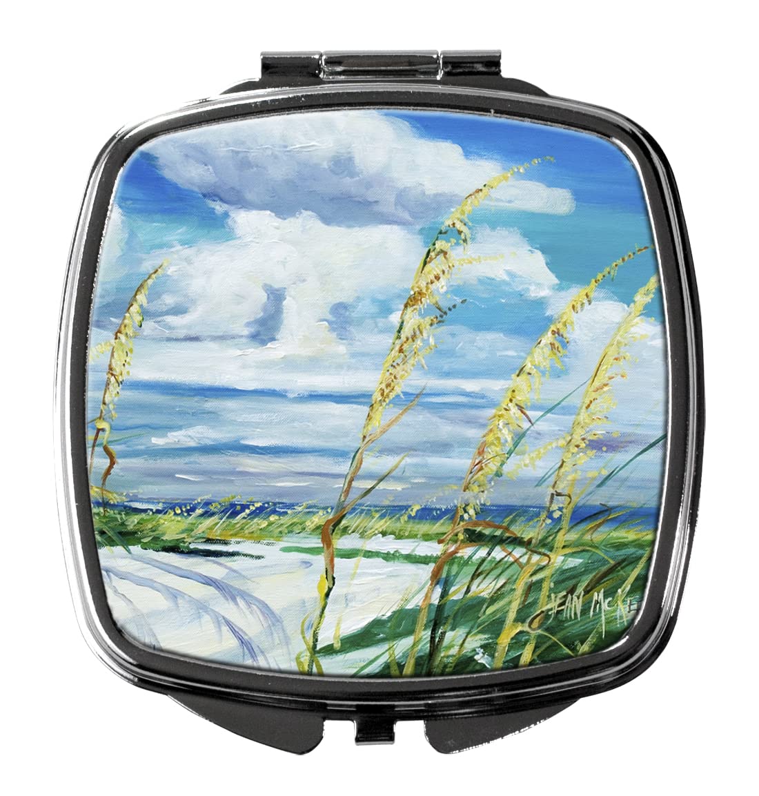 Caroline's Treasures JMK1271SCM Sea Oats Compact Mirror - Decorative Travel Makeup Mirror for Women & Girls, Folding Handheld Pocket Mirror - Perfect Gift for Travel, Purse, Makeup Touch-Ups