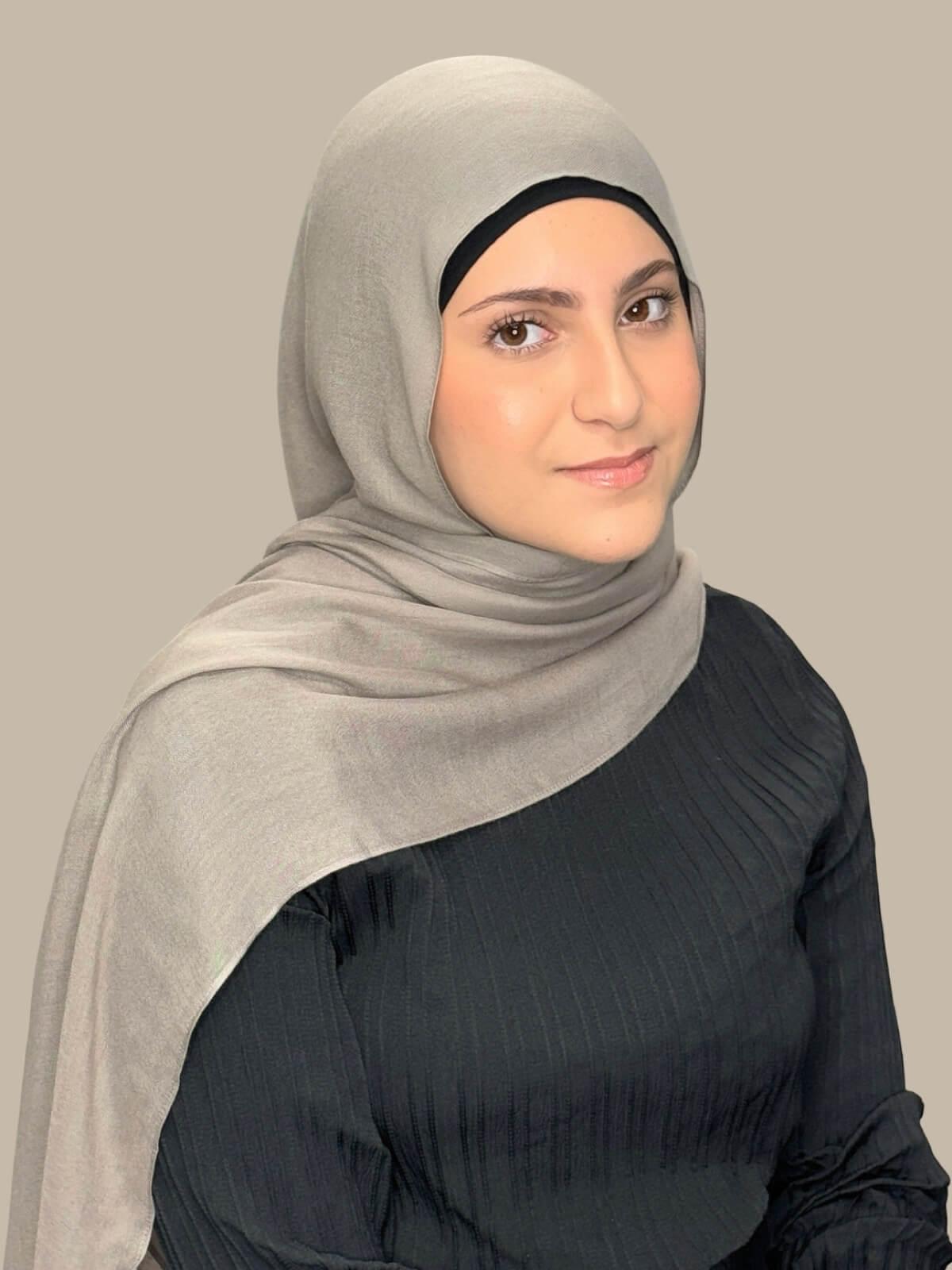 Stylish Modish Girl Cotton Modal Hijab Scarf - Soft & Breathable Oak Mist Color - Perfect for Daily Wear, Prayer & Fashion Outfits
