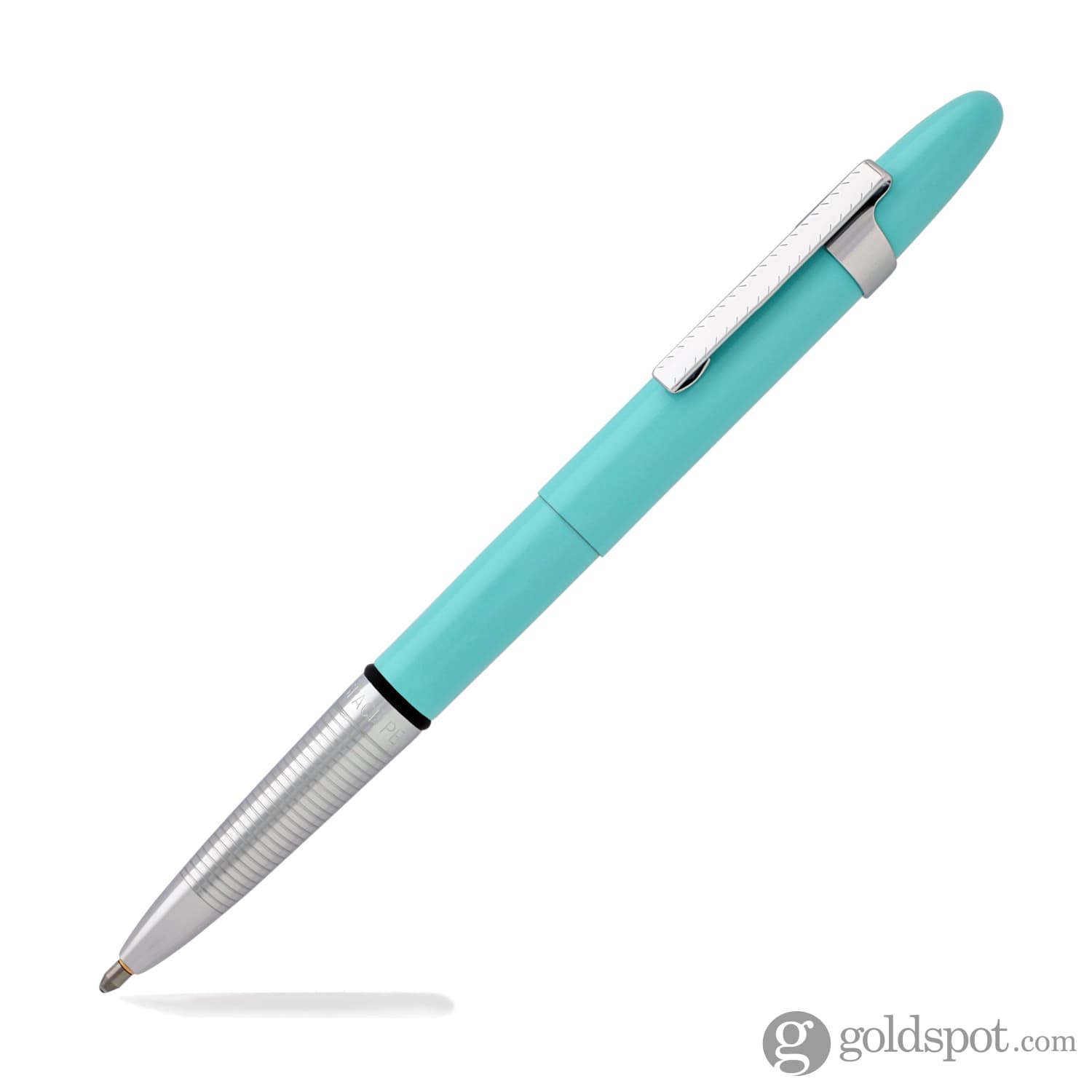 Fisher Space Pen Bullet Ballpoint Pen - Chrome Clip, Tahitian Blue Ink - Compact & Reliable Writing Tool for Travel, Office & Outdoor Adventures