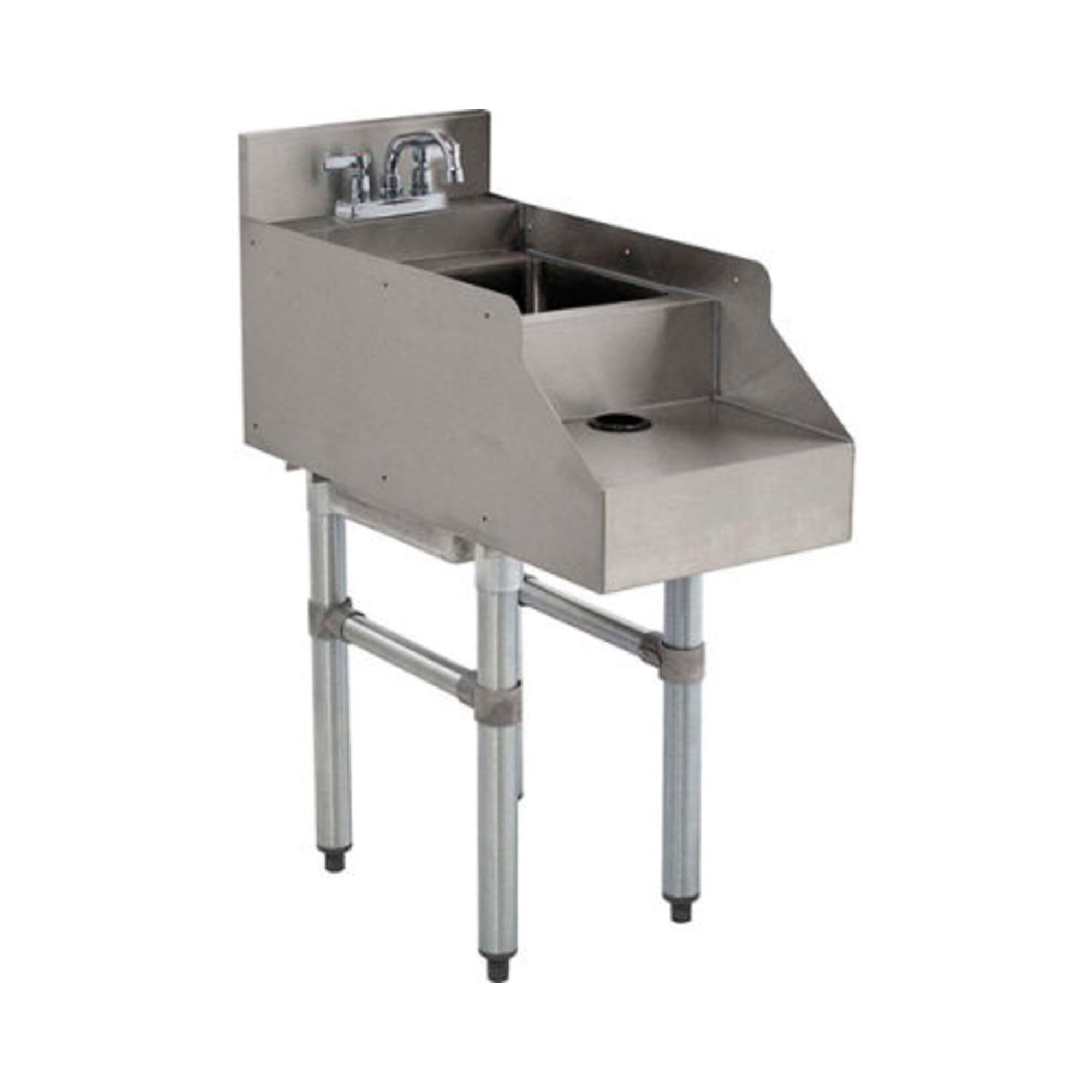 Advance Tabco CR-RS-12 Commercial 12x26 Inch Stainless Steel Blender Station with Dump Sink - Perfect for Restaurant Kitchen, Bar, and Smoothie Shop Food Prep