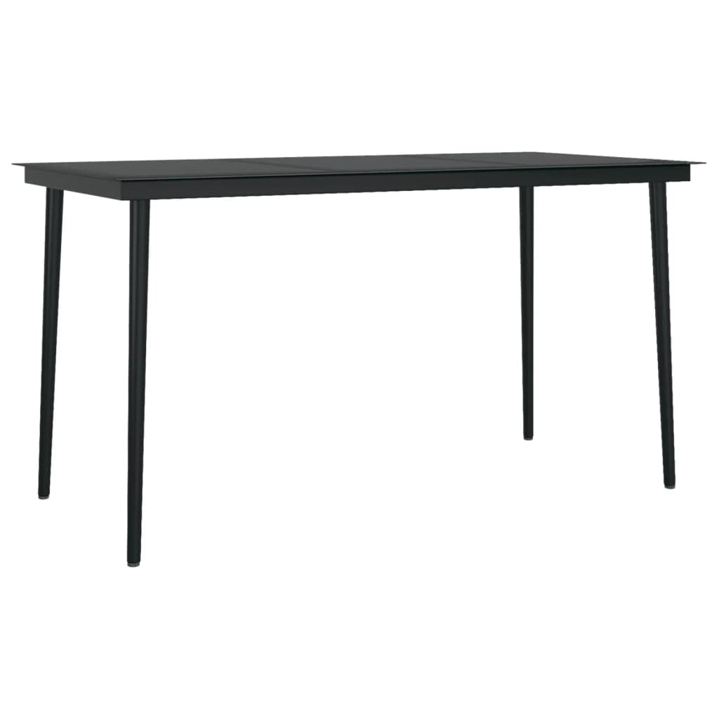 vidaXL 5-Piece Patio Dining Set - Outdoor Garden, Lawn, Yard, Terrace, Balcony Furniture with Table and Chairs in Black | Perfect for Backyard BBQs, Poolside Gatherings & Al Fresco Dining