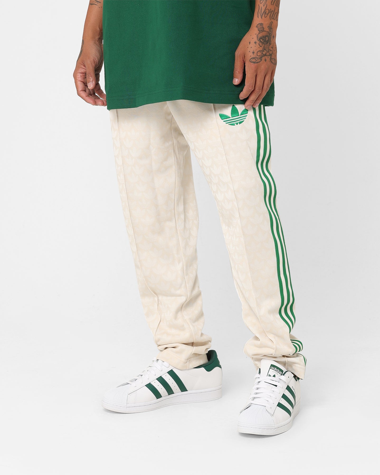 Adidas Adicolour Polyester Track Pants for Men & Women - Comfortable Athletic Joggers with Elastic Waistband, Wonder White - Perfect for Running, Gym Workouts & Casual Wear