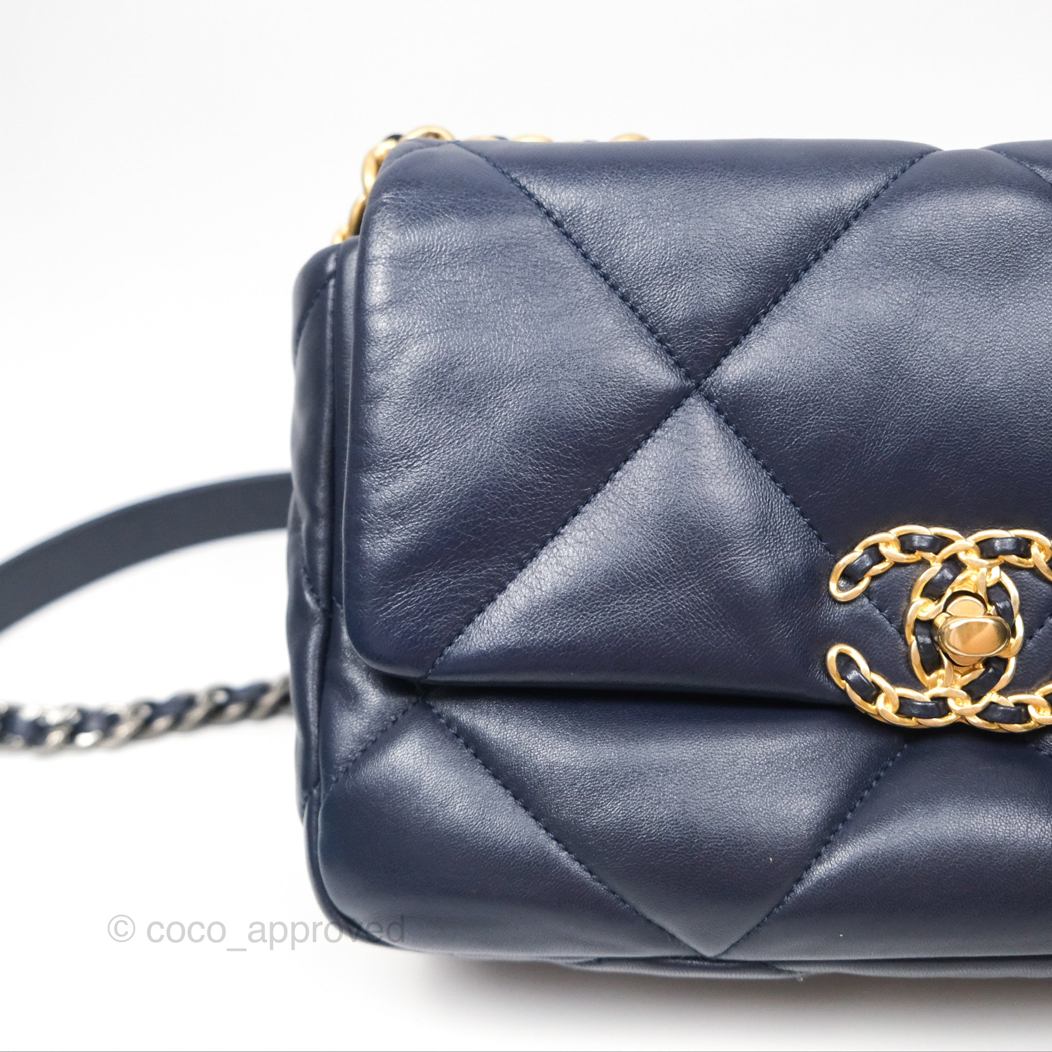 Chanel 19 Small Dark Navy Mixed Hardware Flap Bag - Luxury Designer Handbag for Women | Perfect for Evening Events, Parties & Special Occasions