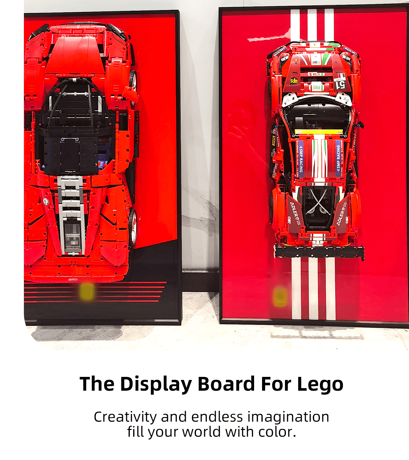 LEGO Technic Ferrari Daytona SP3 42143 Wall Display Frame - Premium Showcase for Model Car Collection & Home Decor