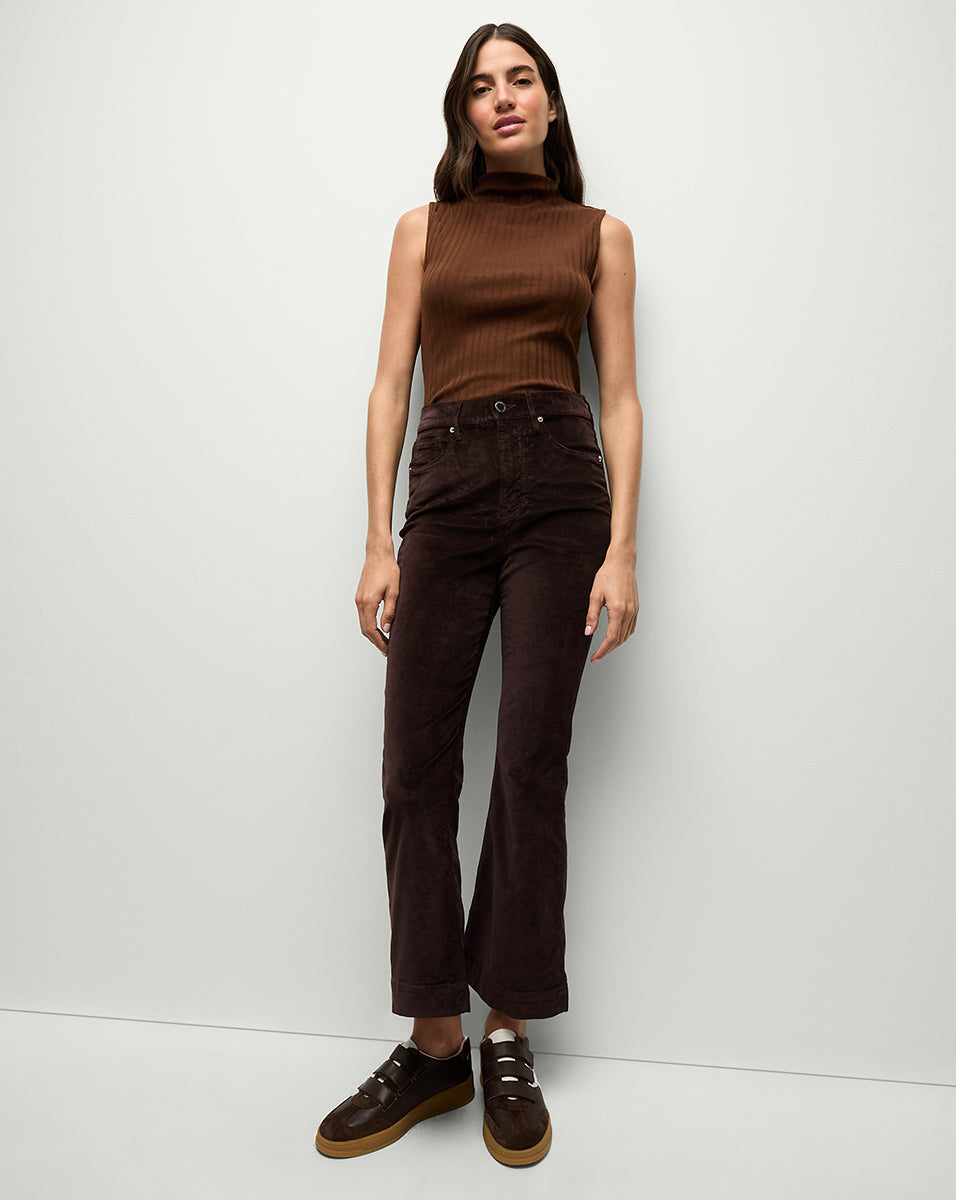 Carson Women's Velvet Kick Flare Pants - High Waisted Wide Leg Trousers for Casual & Party Wear | Soft Stretchy Comfort Pants for Fall Winter Fashion