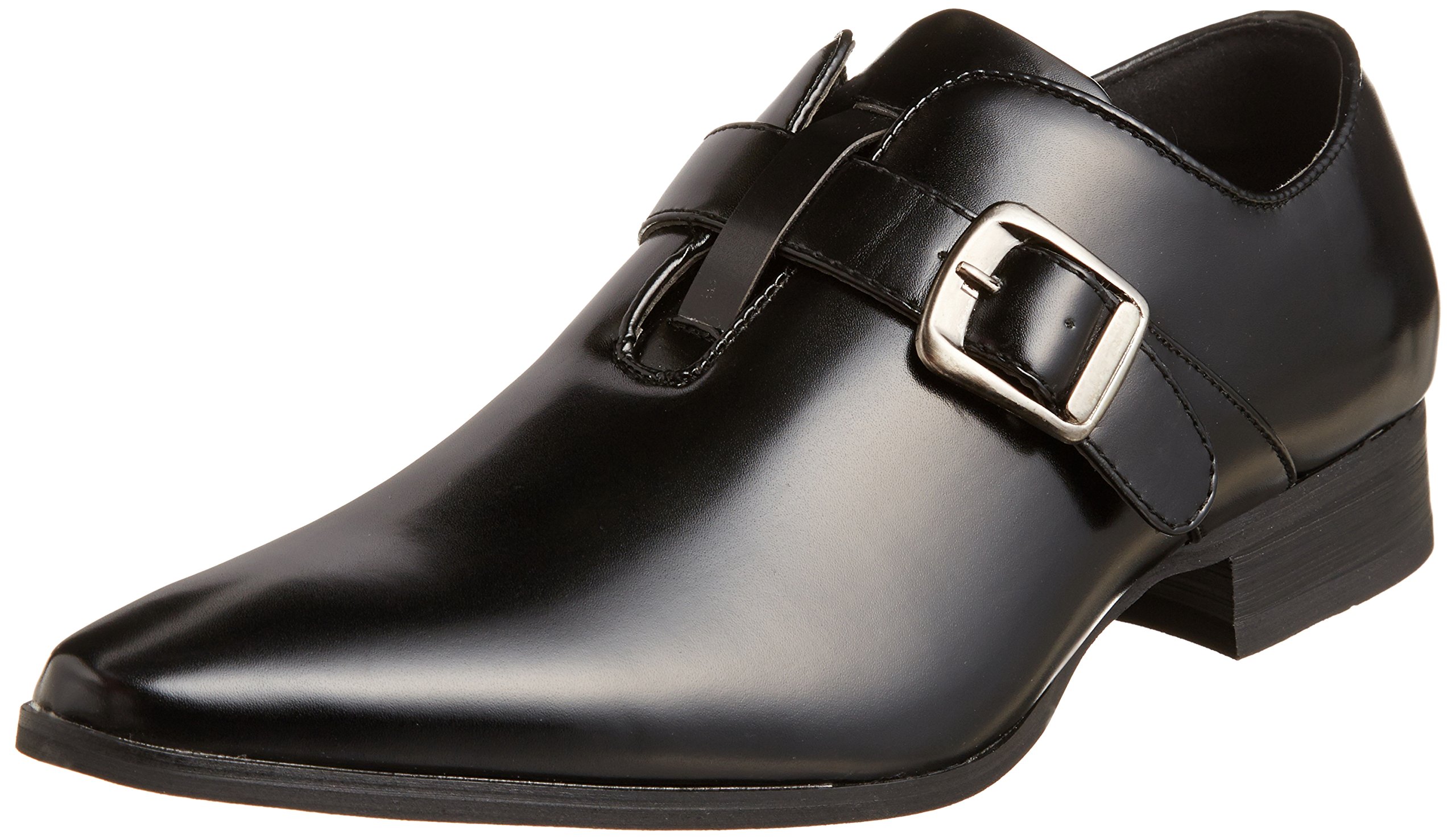 MM/ONE Men's Formal Monkstrap Dress Shoes - Pointed Toe Oxfords for Business & Wedding - Black & Brown Leather Shoes with Matching Belt - Perfect for Office, Parties & Special Occasions