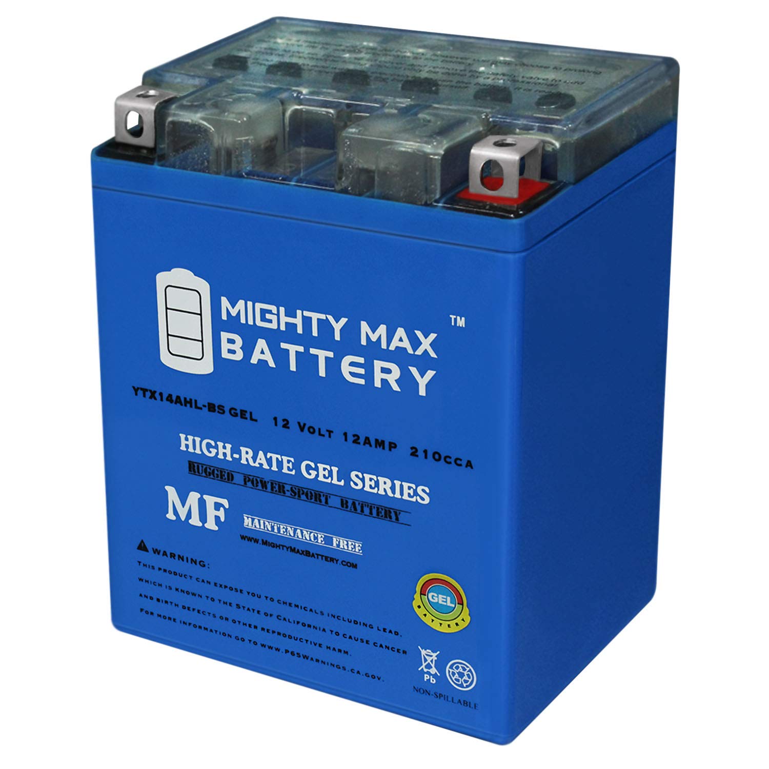 Mighty Max 12V 12Ah Gel Rechargeable Battery for Kawasaki 900 ZL900A Eliminator Motorcycle (1985-1986) - Perfect for Powersports, ATVs, and Motorcycle Replacement Batteries