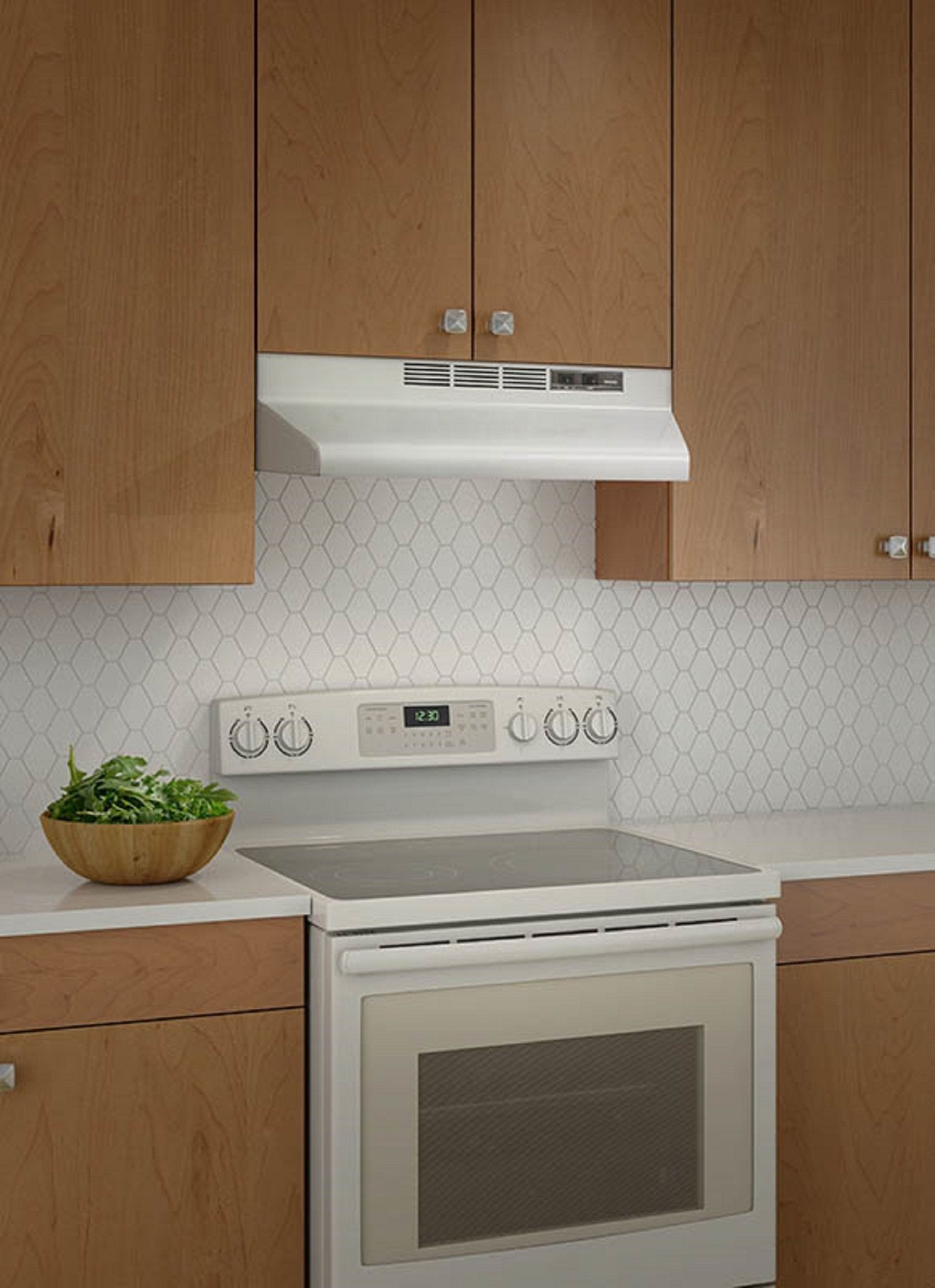 Broan 30-Inch Under Cabinet Range Hood - 210 CFM, White with Black Trim, BU230WH - Perfect for Kitchen Ventilation and Smoke Removal