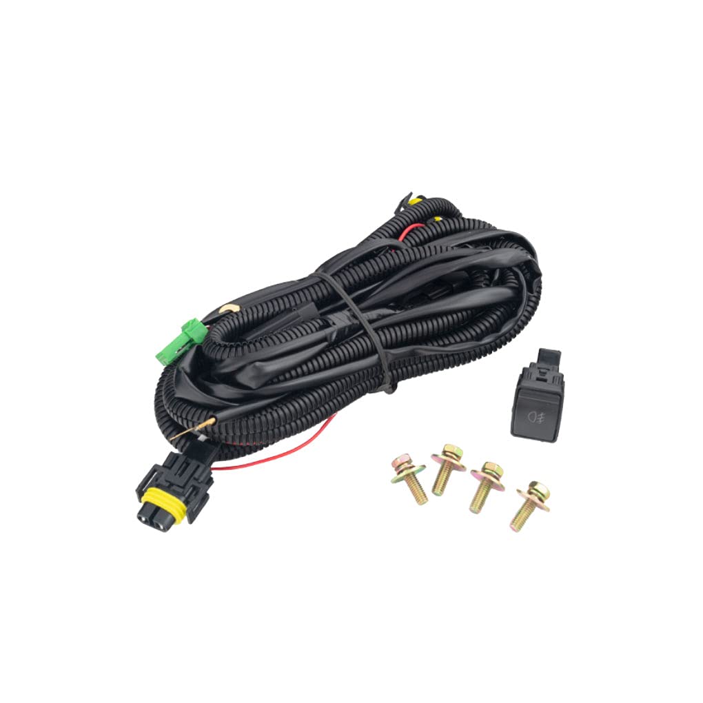 2019-2020 Nissan Altima Fog Light Assembly Kit - Complete Set with Left/Driver & Right/Passenger Side Lights, Bezel, Wiring Harness & Switch | Perfect for Night Driving, Foggy Conditions & Enhanced Road Visibility