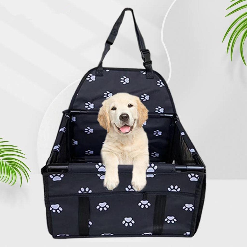 Enakshi Portable Pet Car Booster Seat for Cats & Small Dogs - Adjustable Safety Carrier for Travel (Black/White) | Pet Travel Accessories | Perfect for Road Trips, Vet Visits & Family Outings