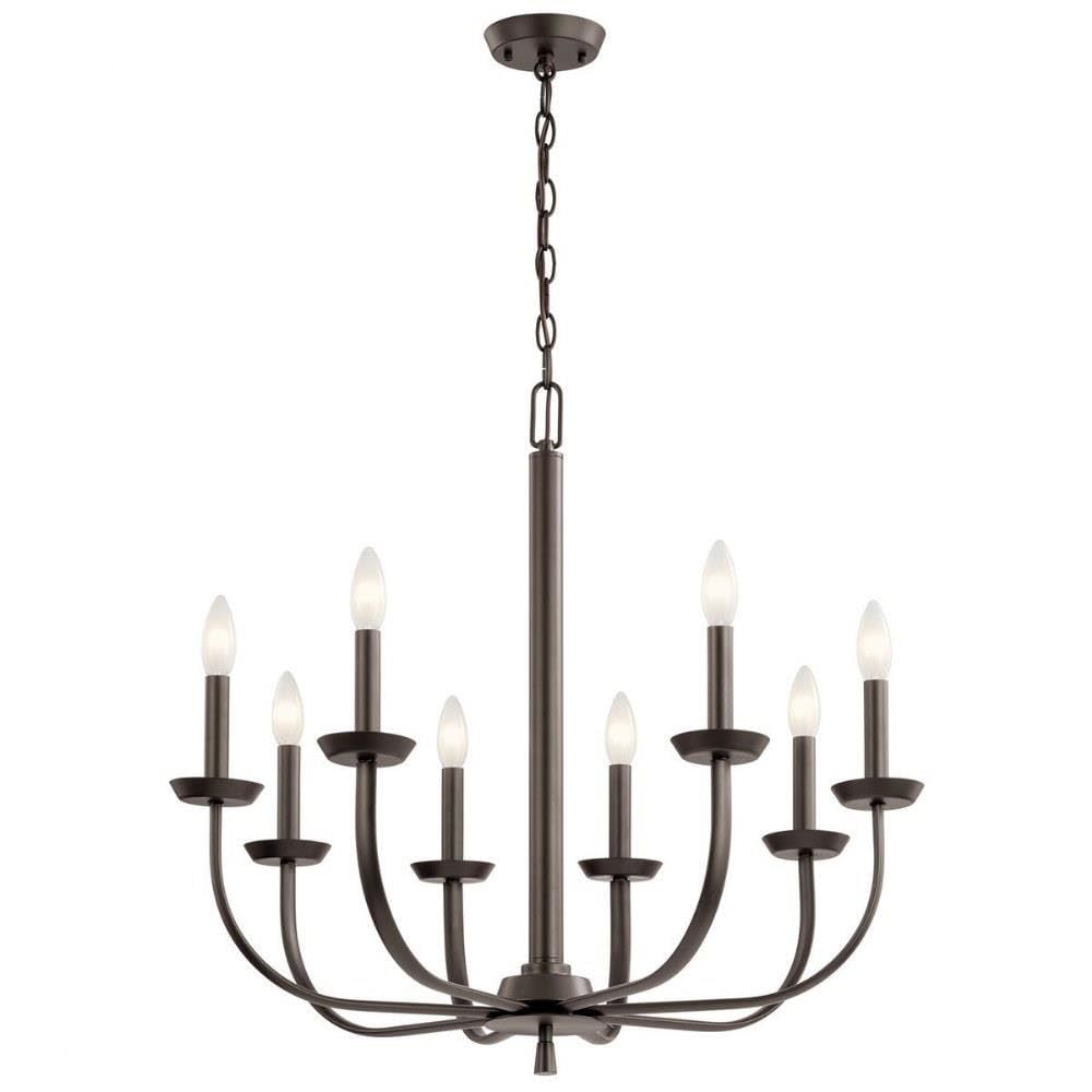 8-Light Traditional Simple Chandelier Fixture in Olde Bronze - Perfect for Dining Room, Foyer, and Bedroom Lighting