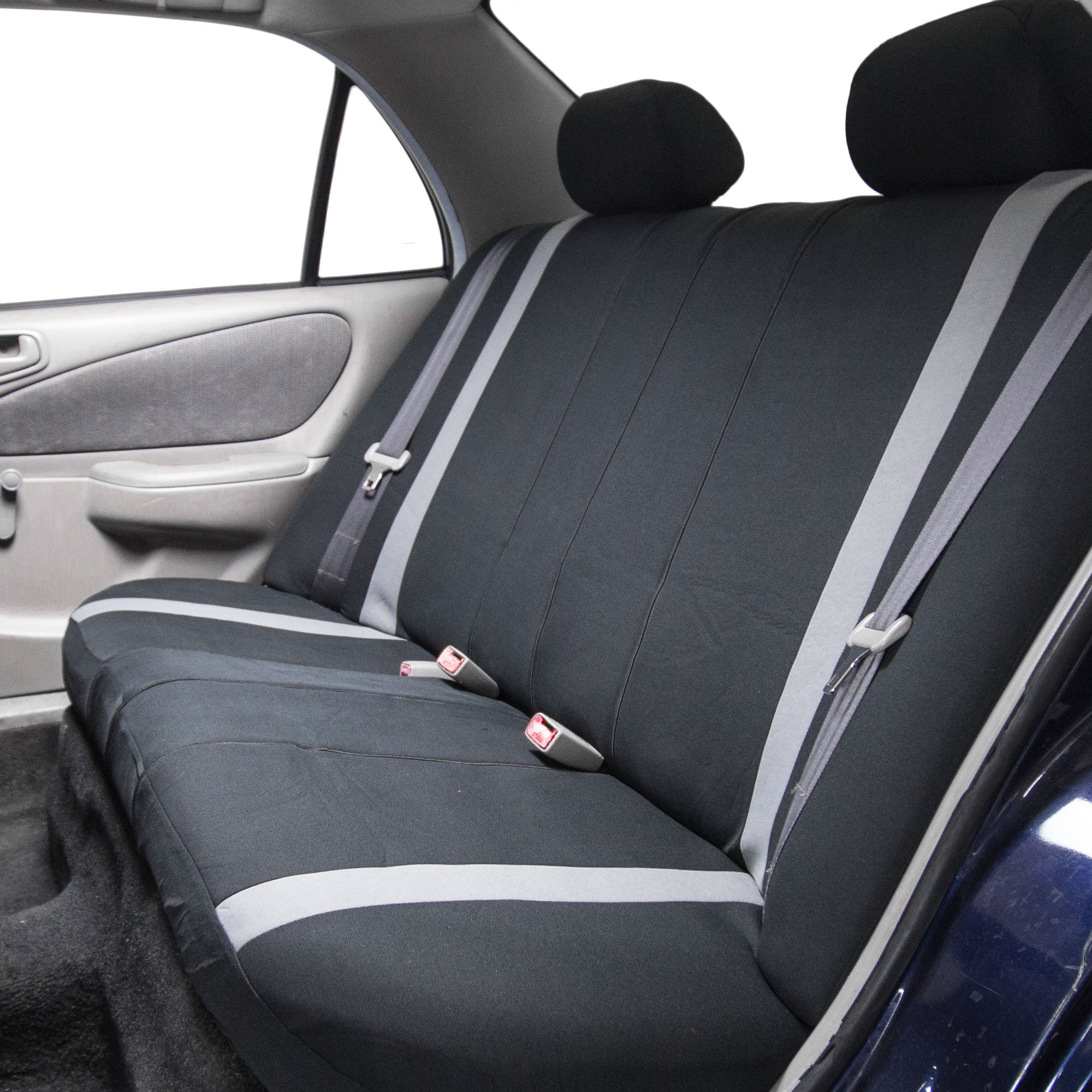 Premium FH Group 3-Row Car Seat Covers Set - Universal Fit for Cars, Trucks & SUVs | Gray Modern Design with Airbag Compatibility | Split Rear Bench Protection | Durable Interior Accessories for Family Road Trips & Daily Commute