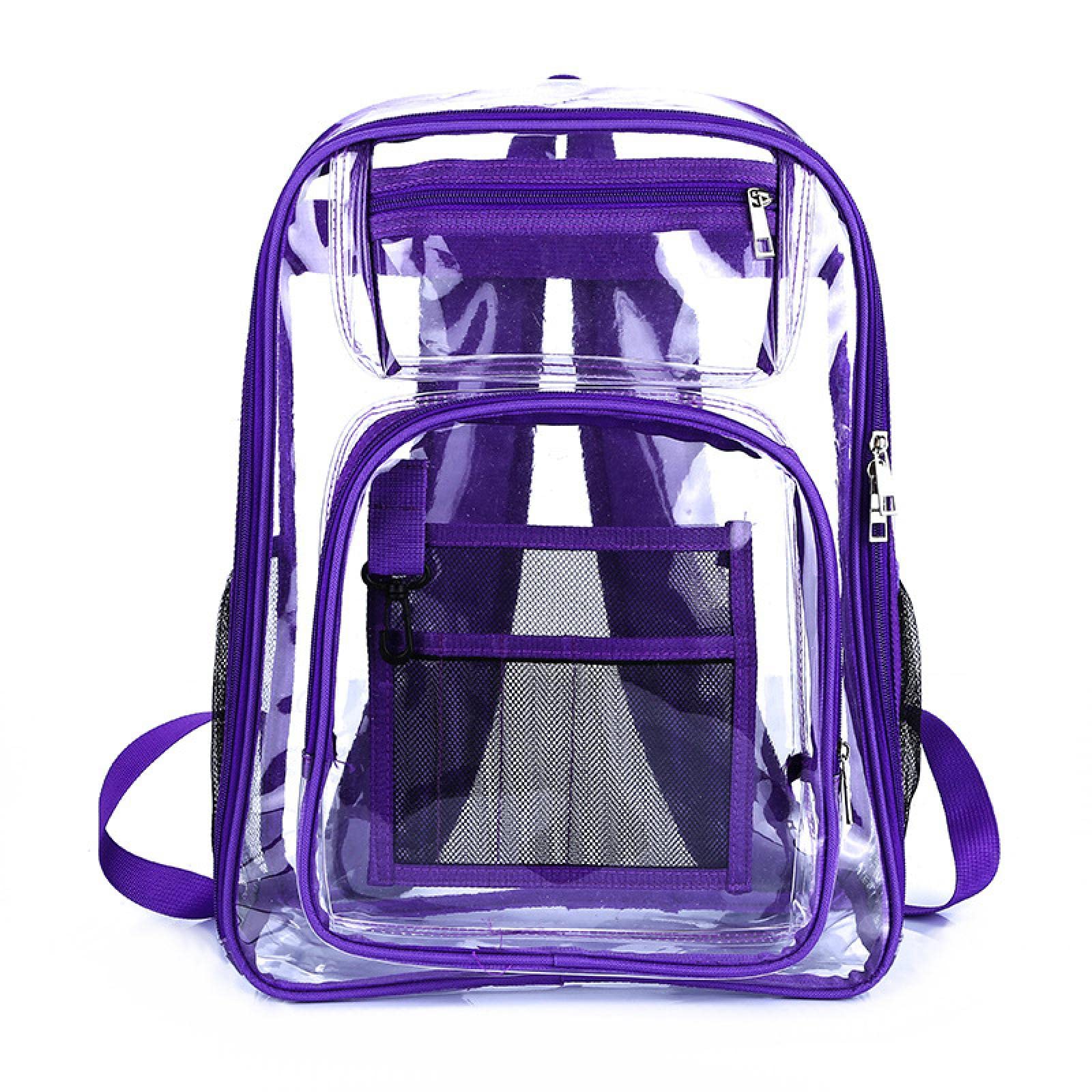 XKUN Waterproof Clear Backpack for School, Travel & Work - Large Capacity Transparent Backpack for Women & Men - Fashionable & Durable for Daily Use, Gym, Concerts & Security Check