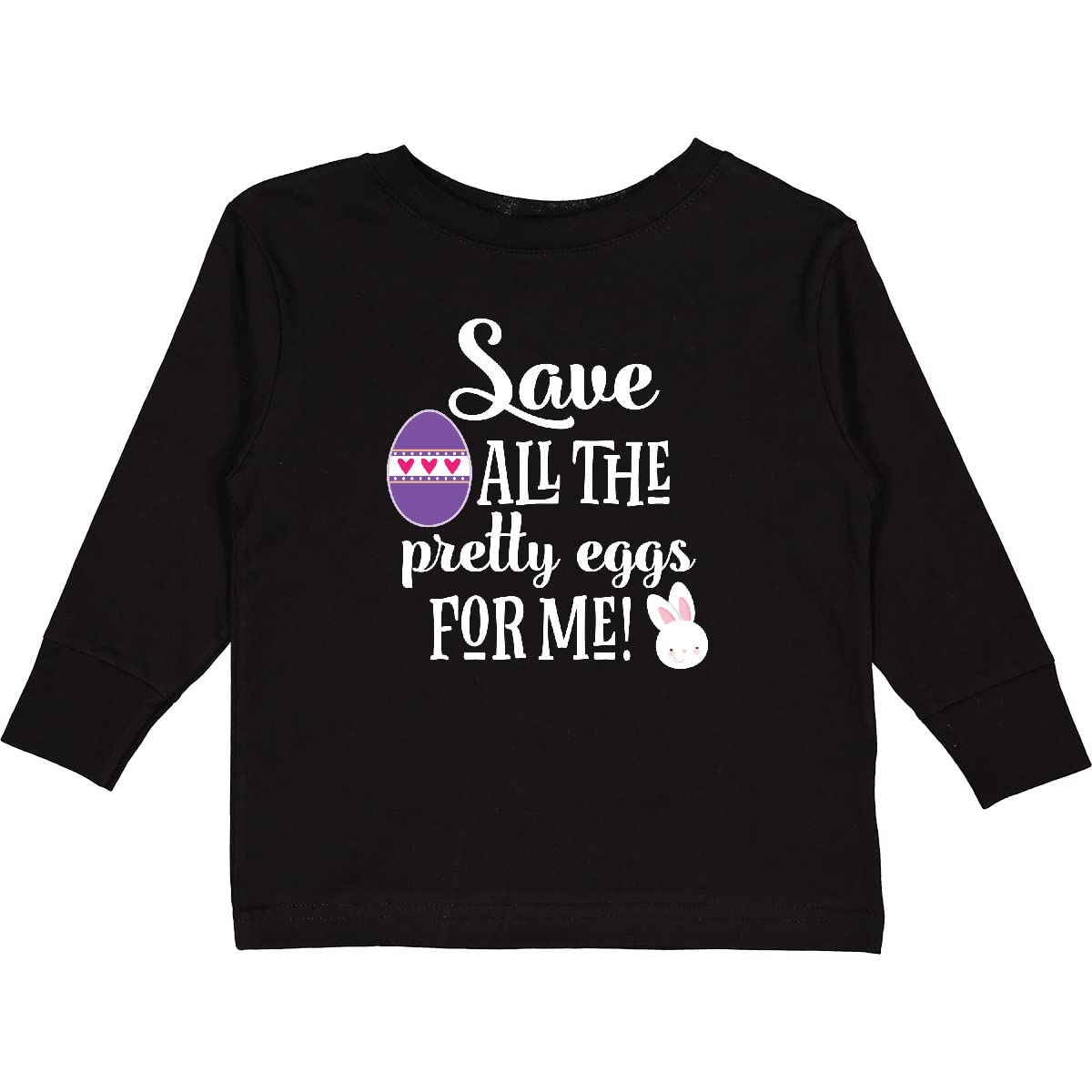 Inktastic Easter Egg Hunt Girls Pretty Toddler Long Sleeve T-Shirt - Cute Spring Outfit for Easter Party & Family Photos