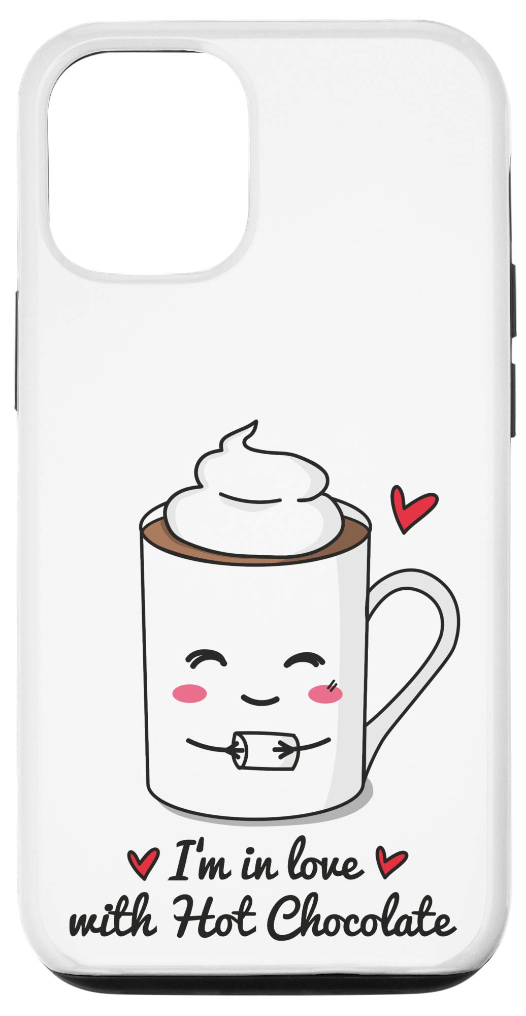 iPhone 12/12 Pro Hot Chocolate Cocoa Design Phone Case with Marshmallows - Cute Coffee Lover Accessory for Winter & Christmas Gifts
