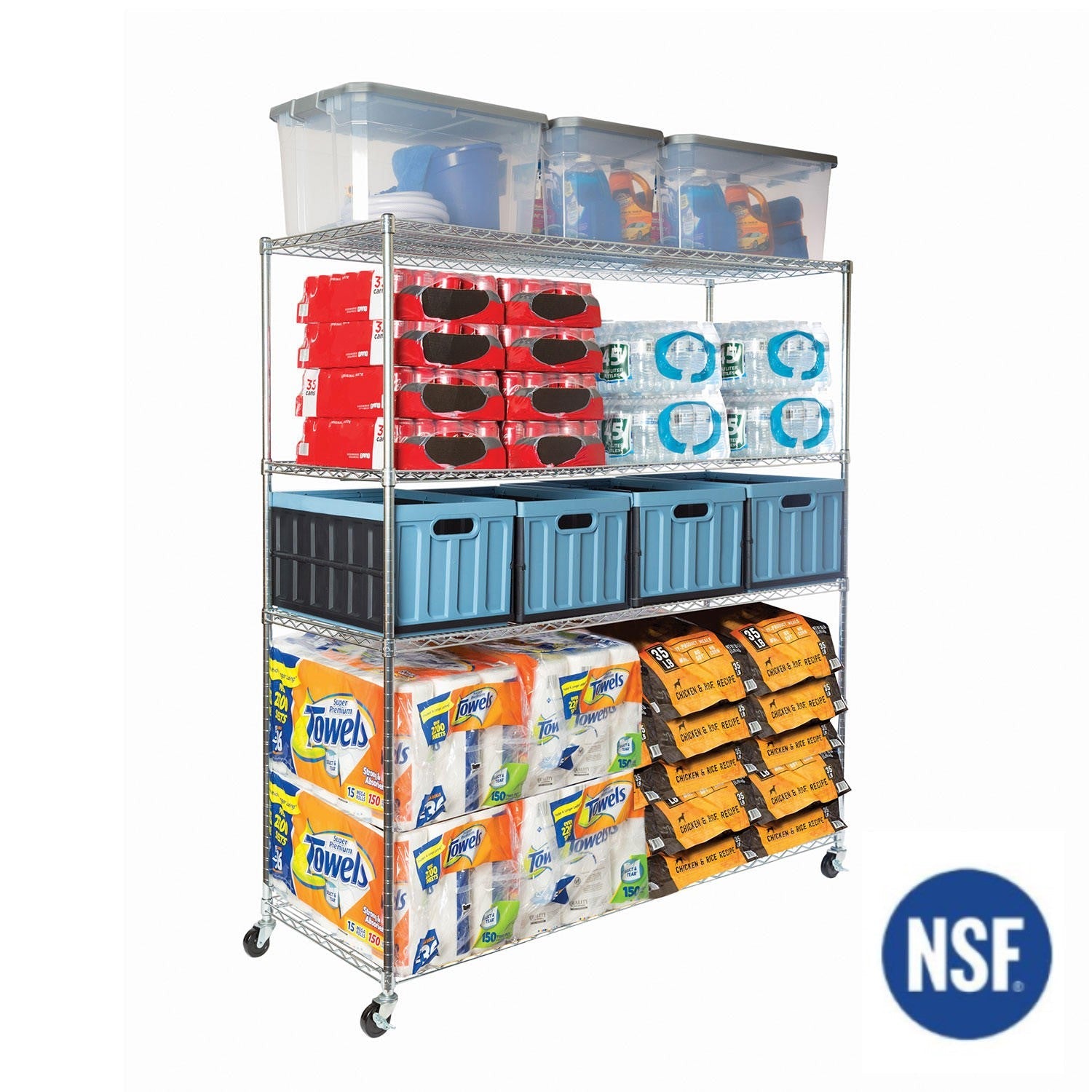 UltraDurable® 4 Tier NSF Certified Steel Shelving Unit - Heavy Duty Storage Rack for Garage, Warehouse & Commercial Use
