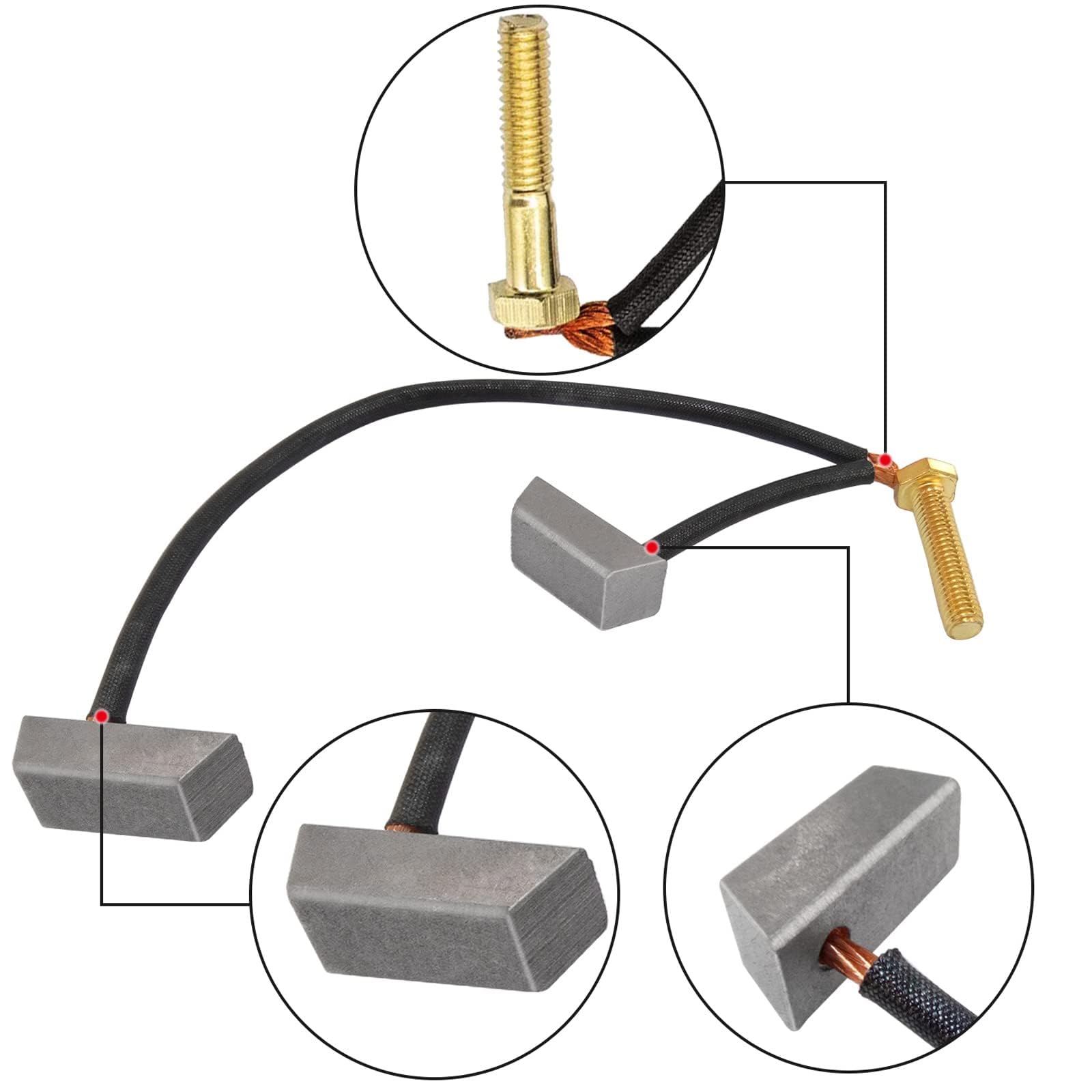 High-Performance Golf Cart Motor Brushes Kit - Compatible with Club Car Electric 1994+ (36V & 48V) & Yamaha G8 G9 G14 G16 GE Models - Perfect for Golf Cart Maintenance & Performance Upgrades