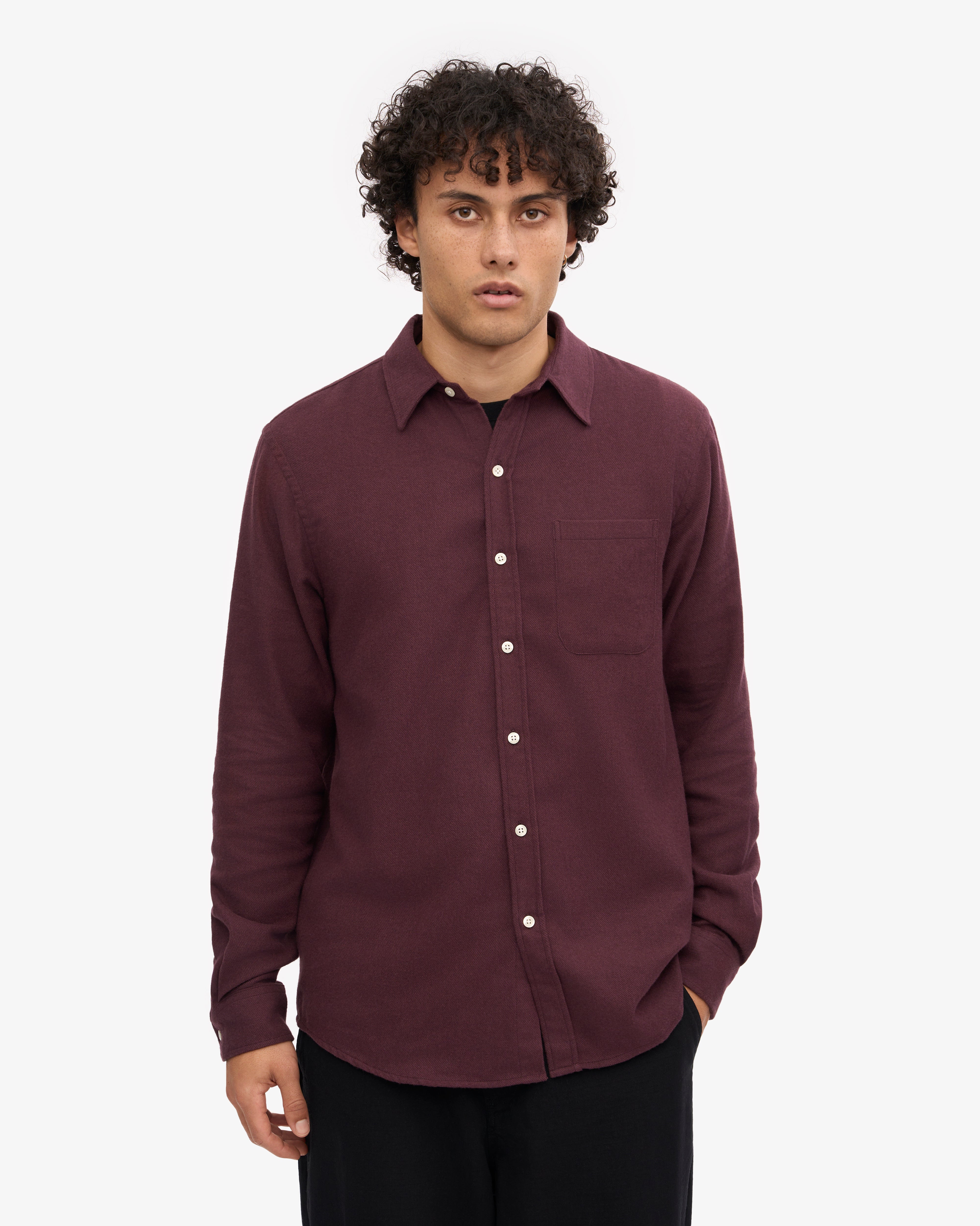 Organic Flannel Shirt for Men & Women - Soft 100% Cotton Plaid Shirt in Oxblood Red - Perfect for Outdoor Camping, Hiking and Fall Fashion