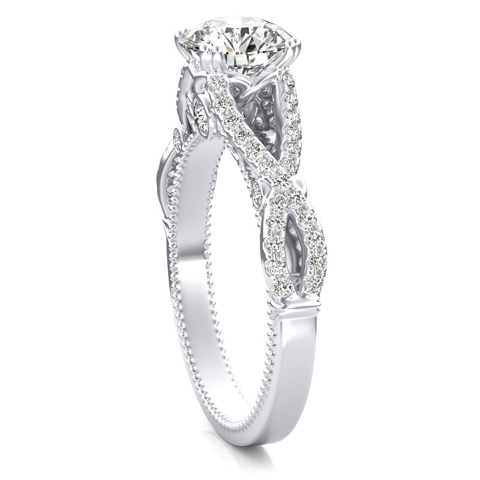 1.28 Carat (ctw) Moissanite Engagement Rings for Women - 10K/14K/18K Gold or Platinum Plated Silver - Sparkling Wedding, Proposal & Anniversary Jewelry Gift