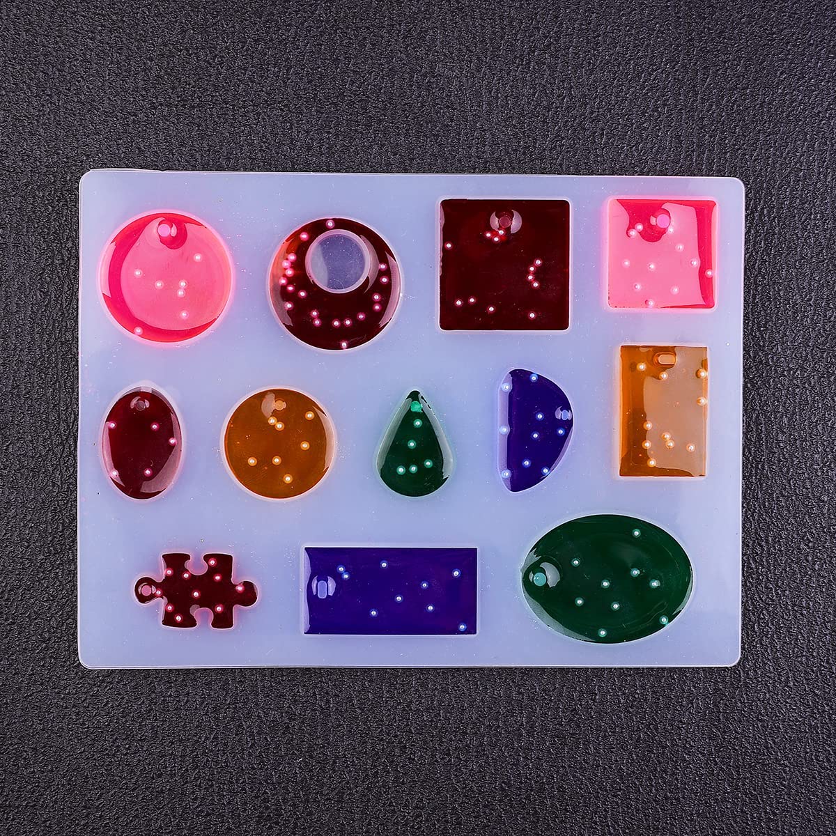 Premium Silicone Resin Molds for DIY Jewelry Making - 12 Cavity UV Epoxy Deep Casting Molds for Pendants, Earrings, Keychains & Bracelets - Perfect for Homemade Crafts, Gifts & Art Projects - Ideal for Resin Art, Handmade Jewelry & Creative DIY Gifts