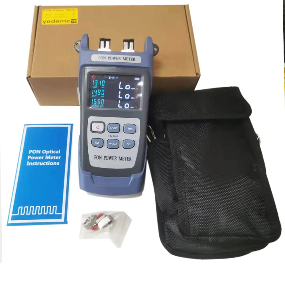 **YD-300A Optical Fiber Power Meter 1310/1490/1550nm PON Network Tester with FC/SC/APC Adapter - Perfect for PON Network Installation & Maintenance**