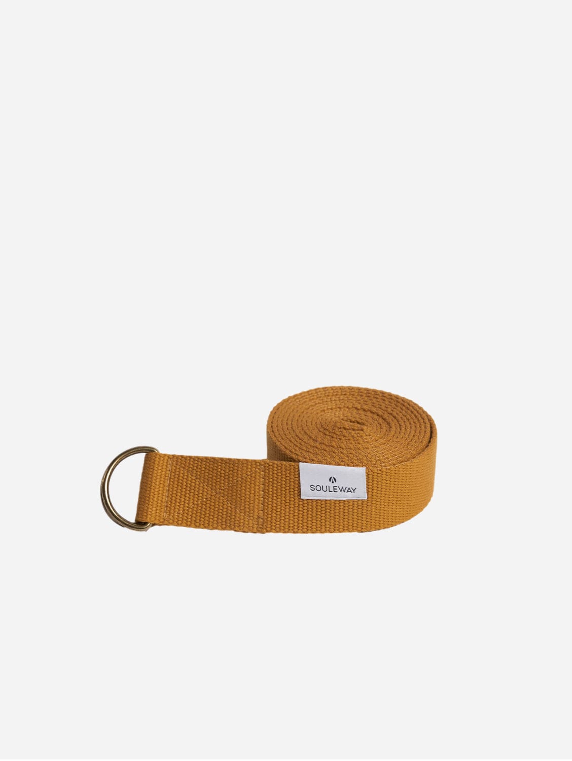 Organic Cotton Yoga Strap - Mustard Yellow | Premium Stretching Belt for Yoga, Pilates & Fitness | Ideal for Beginners, Flexibility Training & Home Workouts