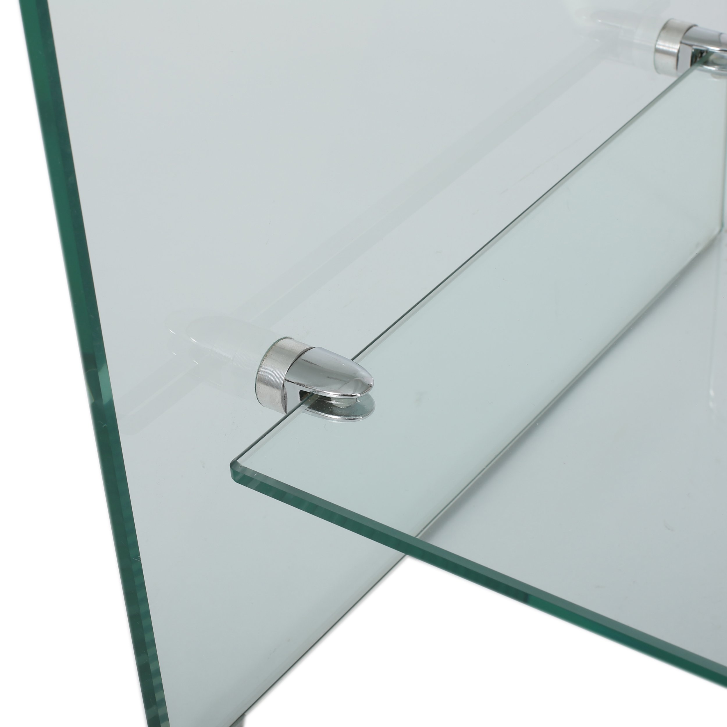 Christopher Knight Home Bartlet Tempered Glass TV Stand - Clear Modern Entertainment Center for Living Room, Bedroom & Home Theater