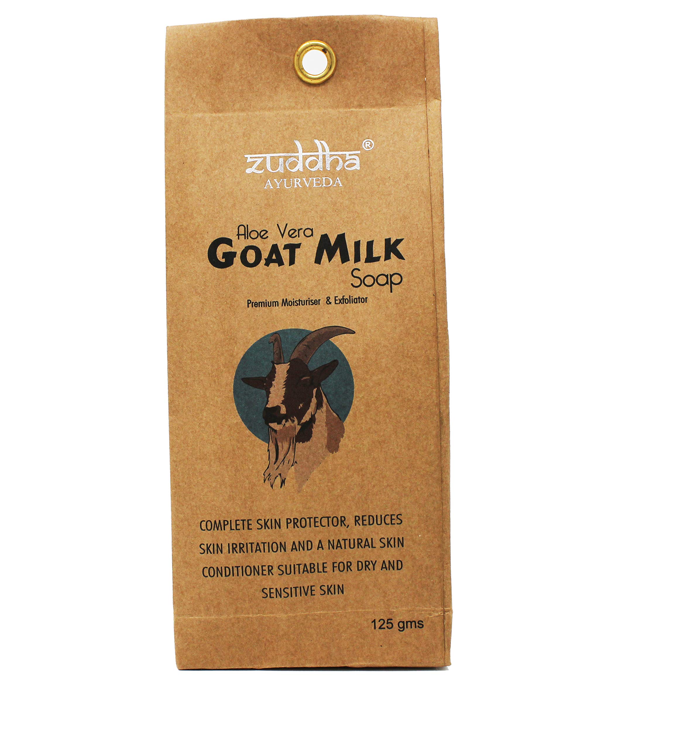 Zuddha Ayurveda Goat Milk Soap for Glowing Skin - Natural Moisturizing & Exfoliating Bar Soap with Shea Butter - Perfect for Dry, Sensitive Skin & Daily Skincare Routine