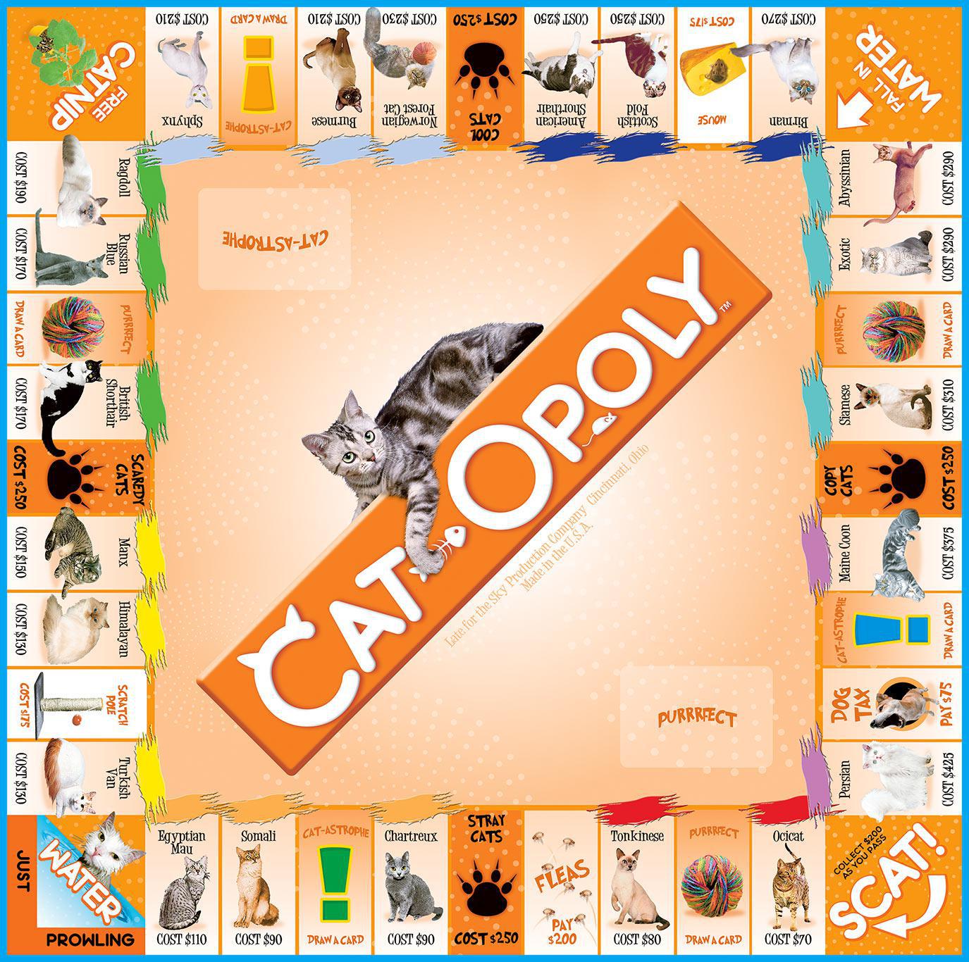 Cat Opoly Board Game - Fun Family Game Night for Cat Lovers | Perfect for Parties, Gifts & Indoor Activities