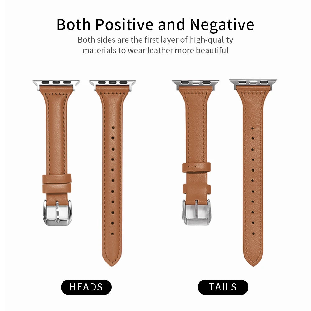 Stylish Leather Bands for Apple Watch - Premium Replacement Straps for Women & Men - Perfect for Work, Gym & Everyday Wear