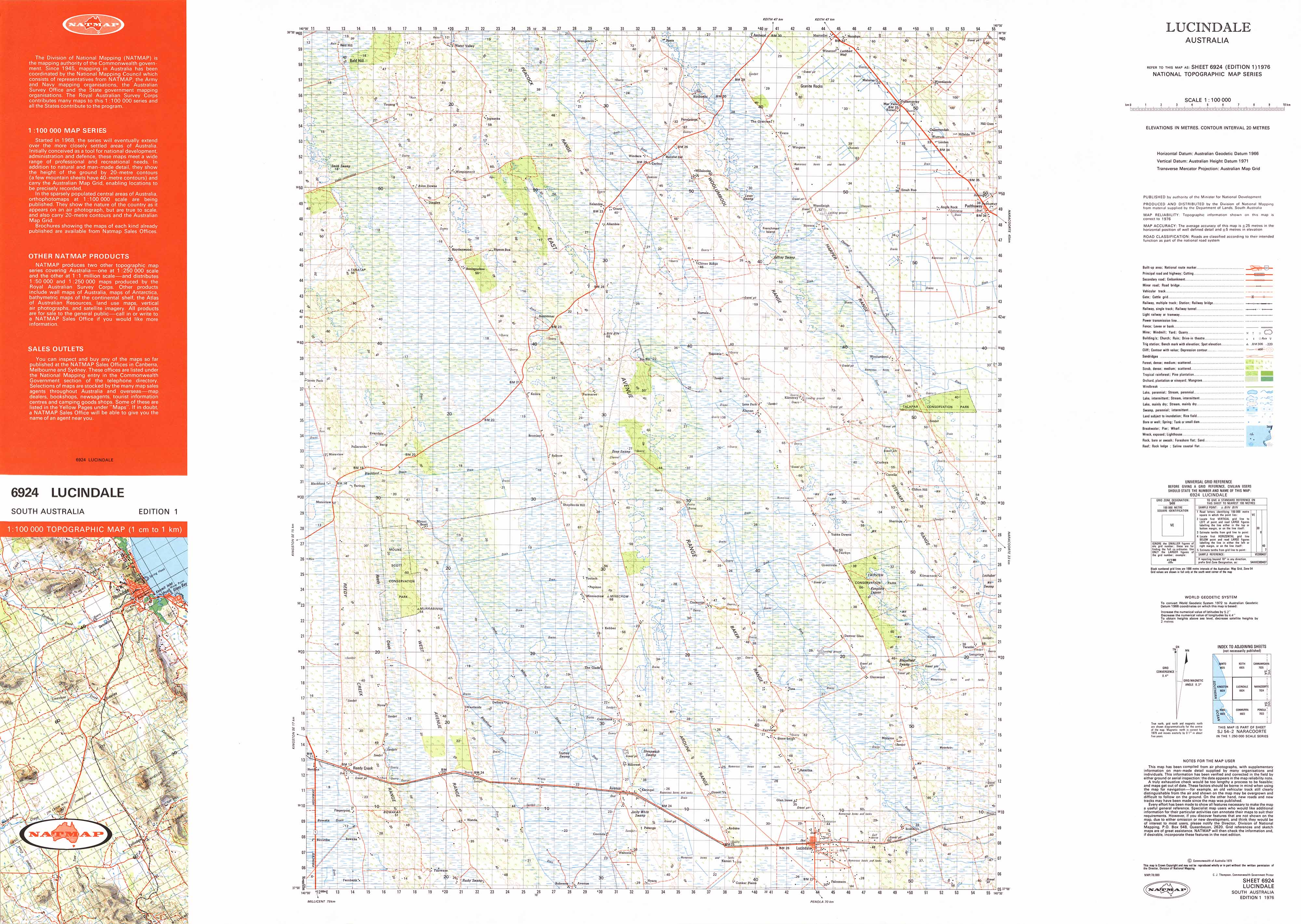 6924 Lucindale 1:100k Topographic Map - Detailed Australia Topo Map for Hiking, Camping & Outdoor Adventures